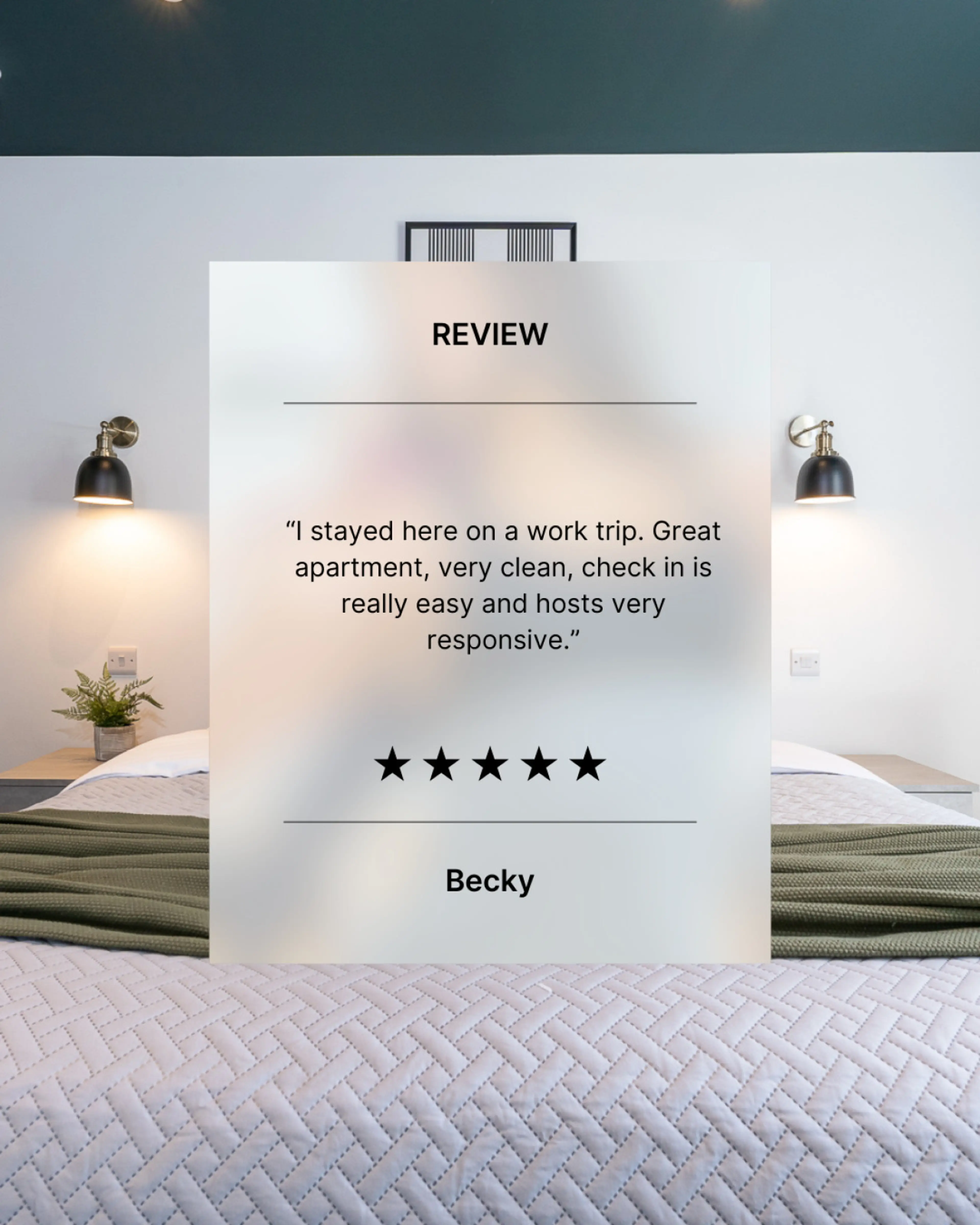 A lovely review from a happy guest!