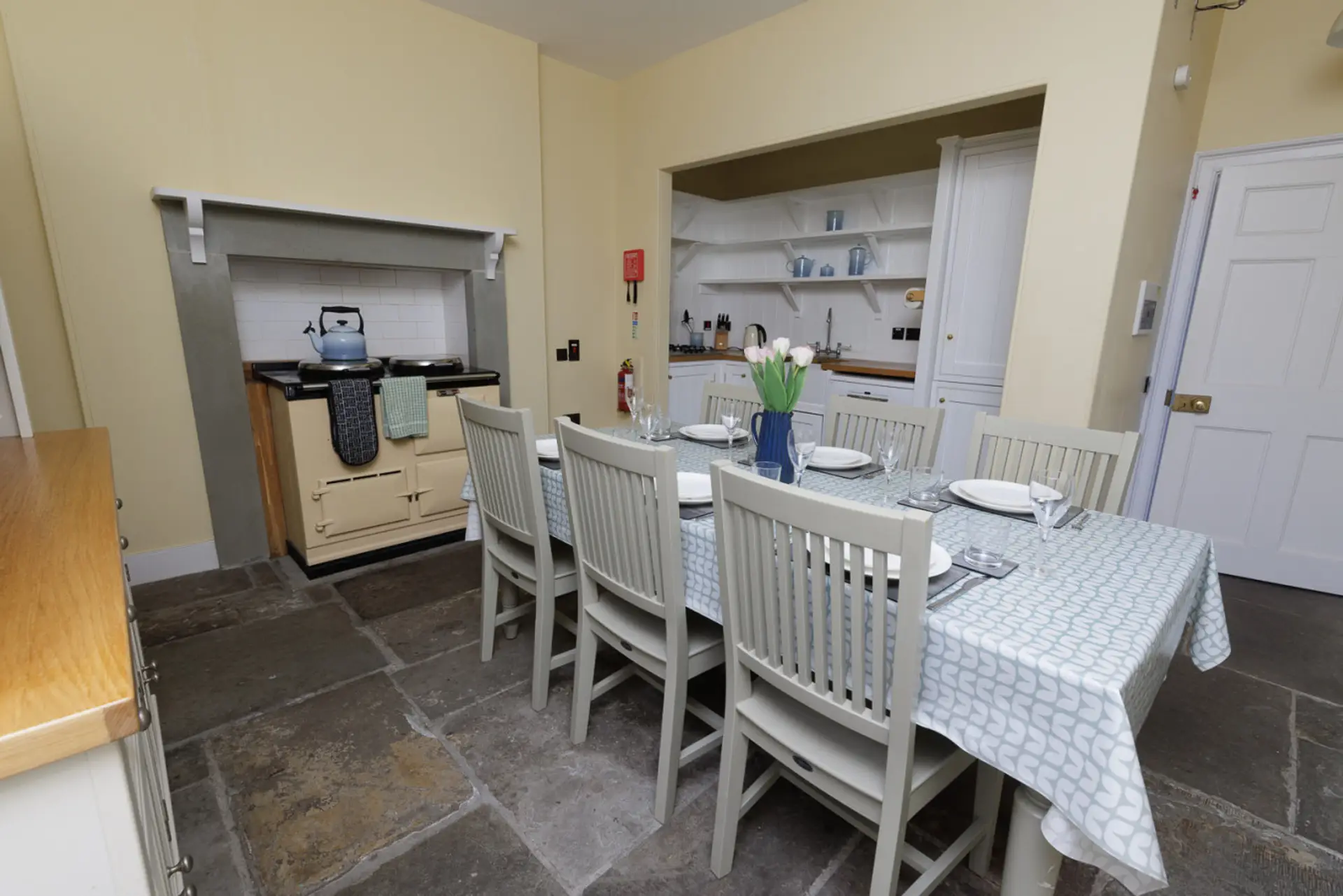 Dining area and kitchen