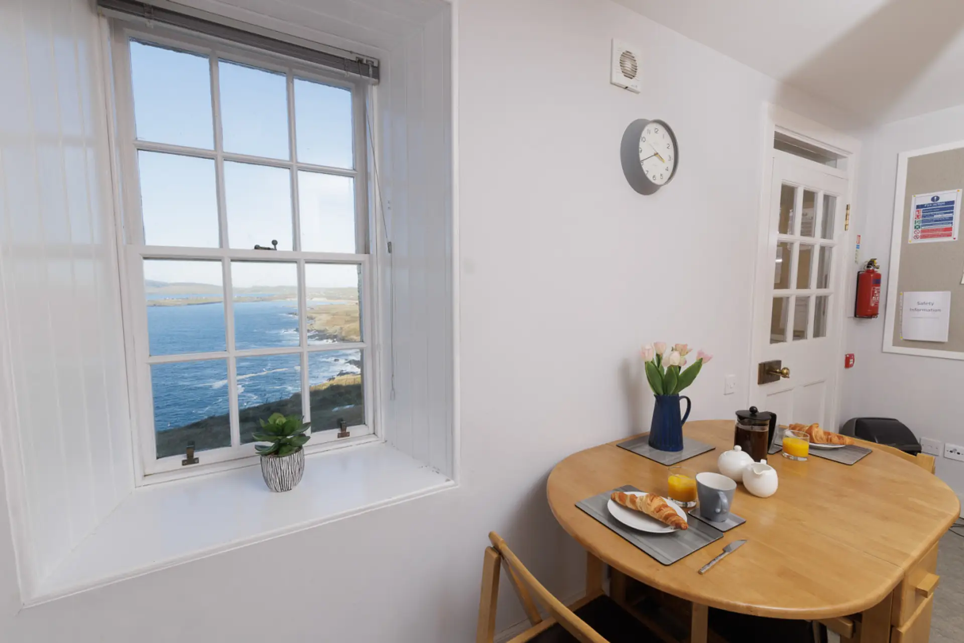 Dining area with coastal views