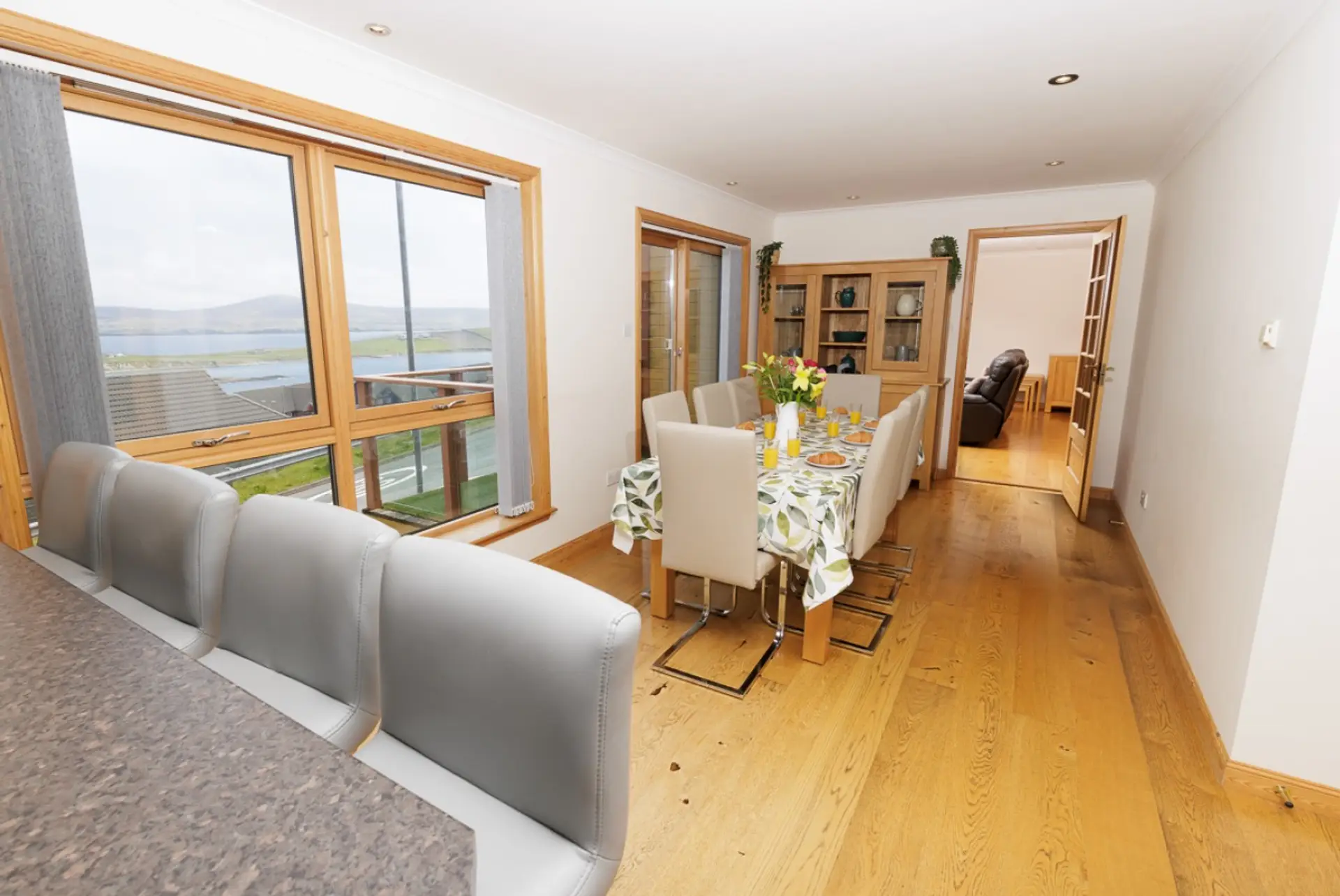 Dining area with coastal views
