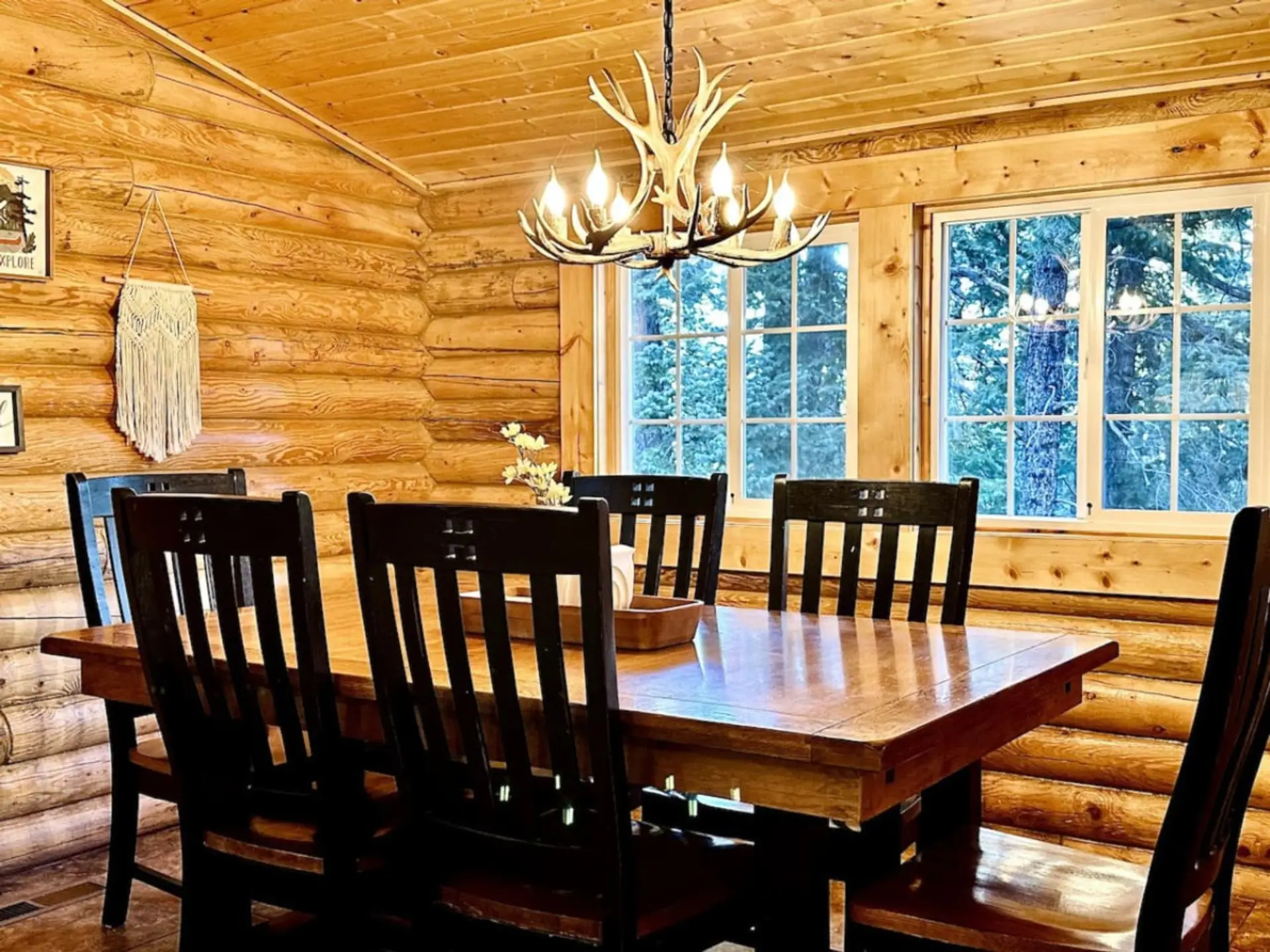 Gather around the cozy dining set with seating for six—perfect for sharing meals, swapping stories, and creating unforgettable memories with family and friends.