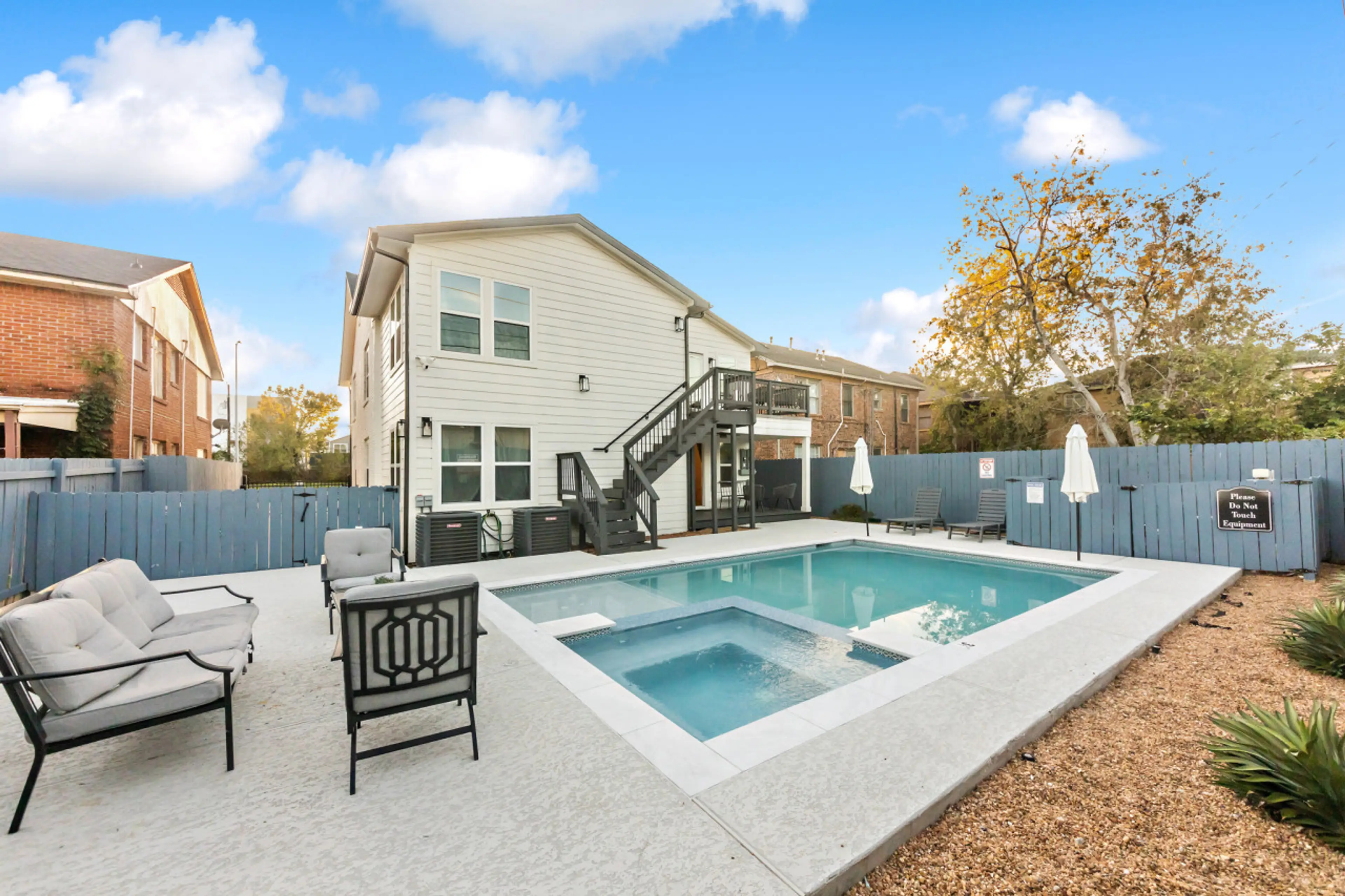 Enjoy summer by the heated private pool, ideal for lounging during the day and relaxing at night.