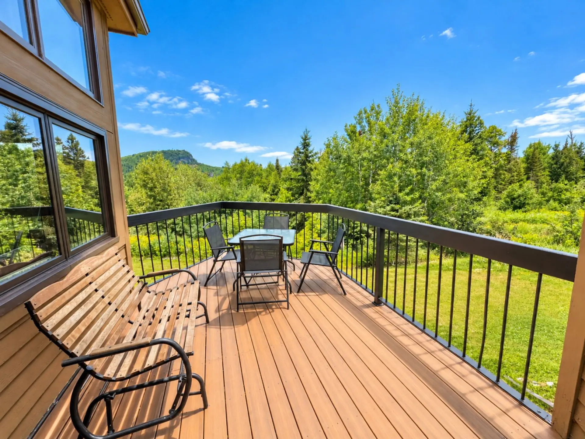 Large deck looking out to Moose Mountain