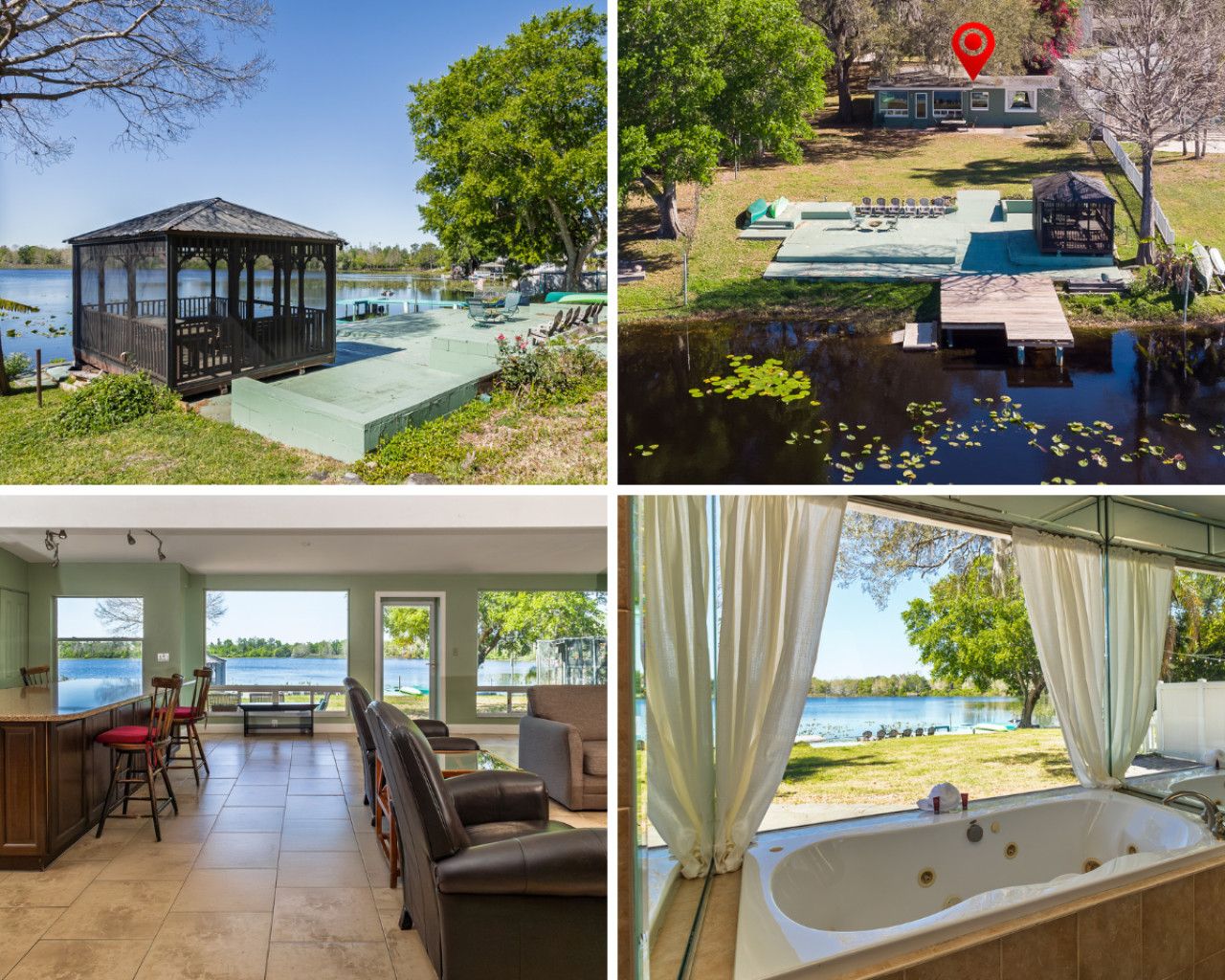 Lakefront house — kayak, fish, grill — booked on palmhosts.com