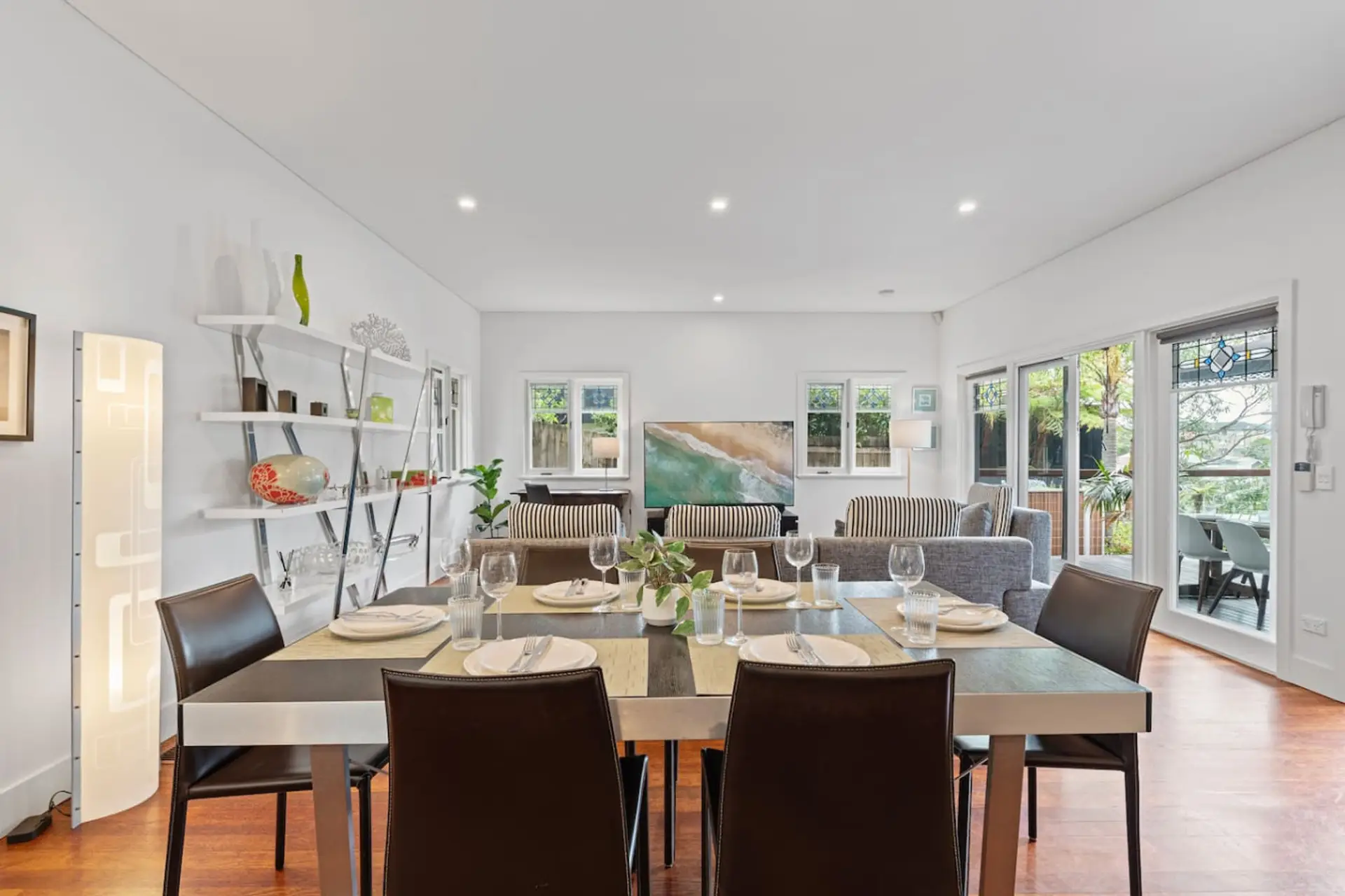 Dining Area | Gather around the table for relaxed meals with the open-plan living space just beyond