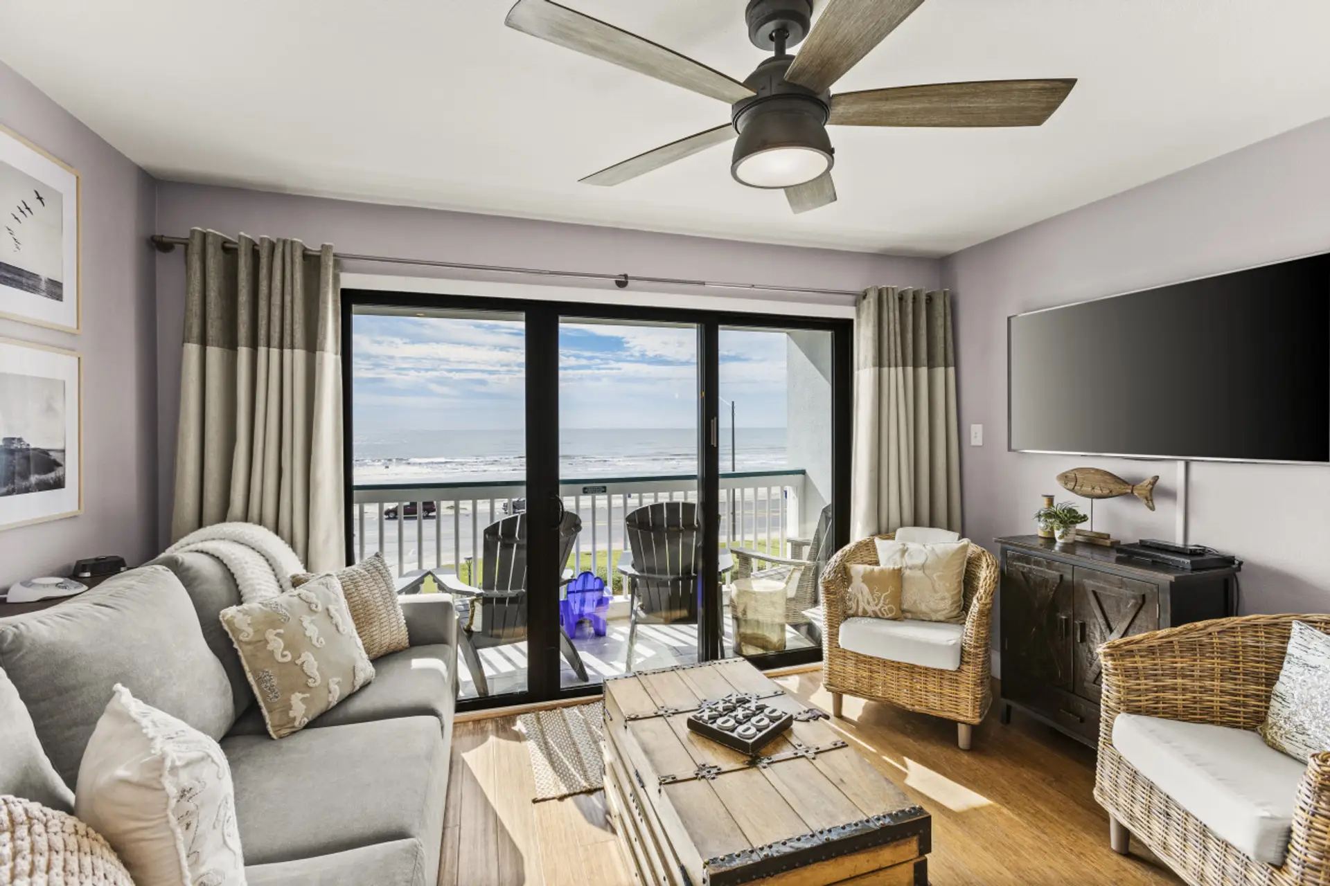 Coastal living space with beachfront views on Seawall Boulevard