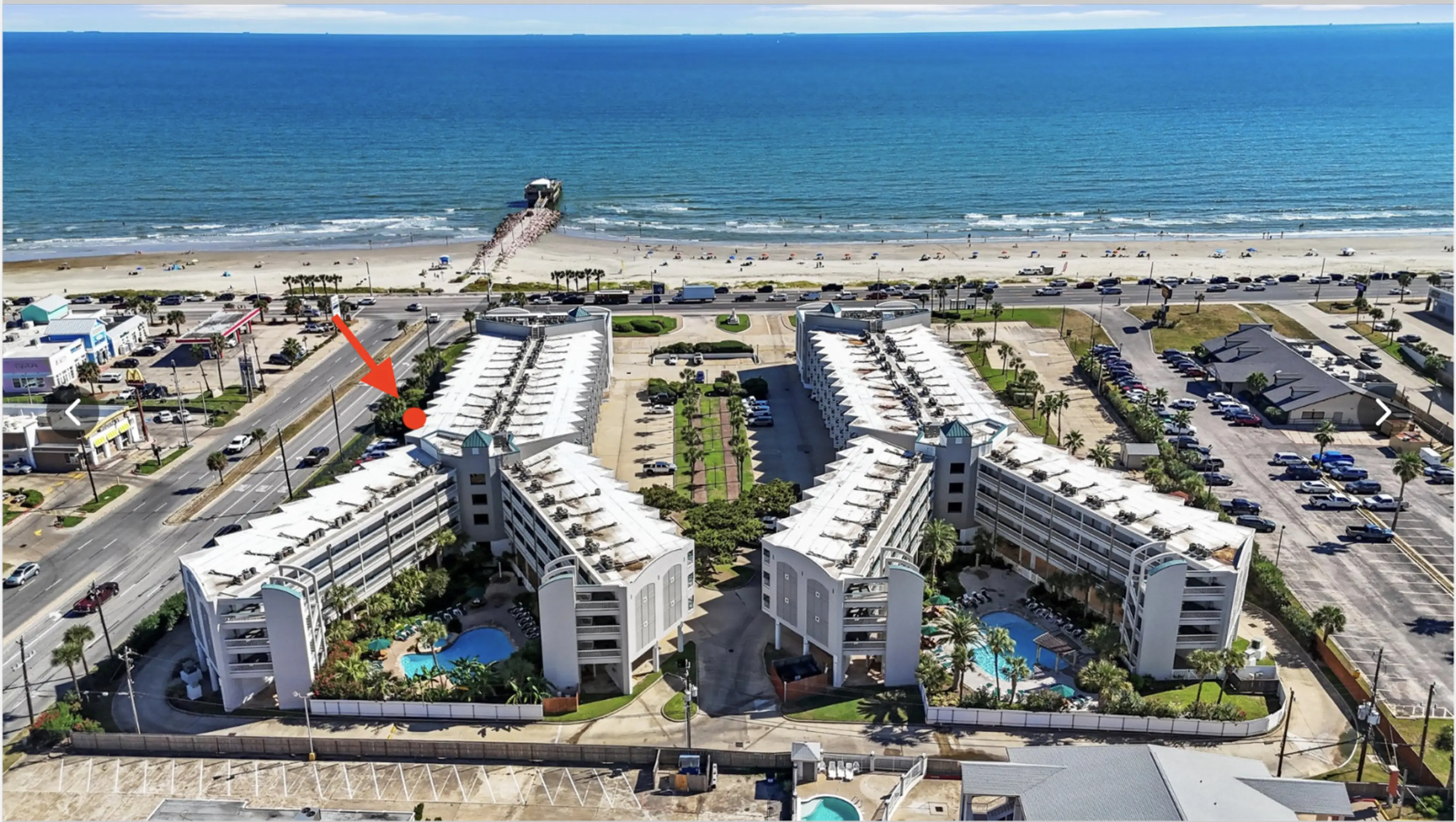See exactly where your beachfront Casa Del Mar condo is located—steps from Galveston’s sand, pool, and attractions!