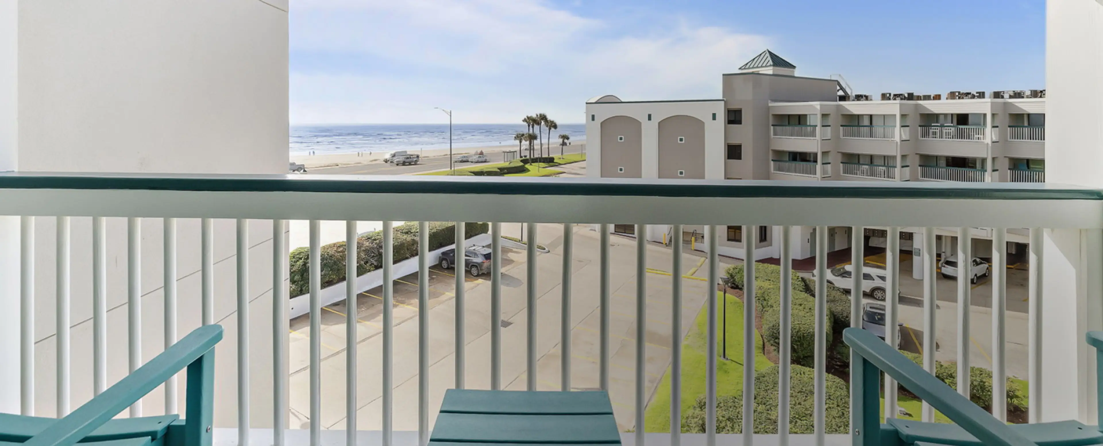 Relax on your private balcony Relax on your private balcony with an angled Gulf view—Casa del Mar Galveston (representative image, not specific unit)) an angled view—Casa del Mar Galveston (representative image, not specific unit))