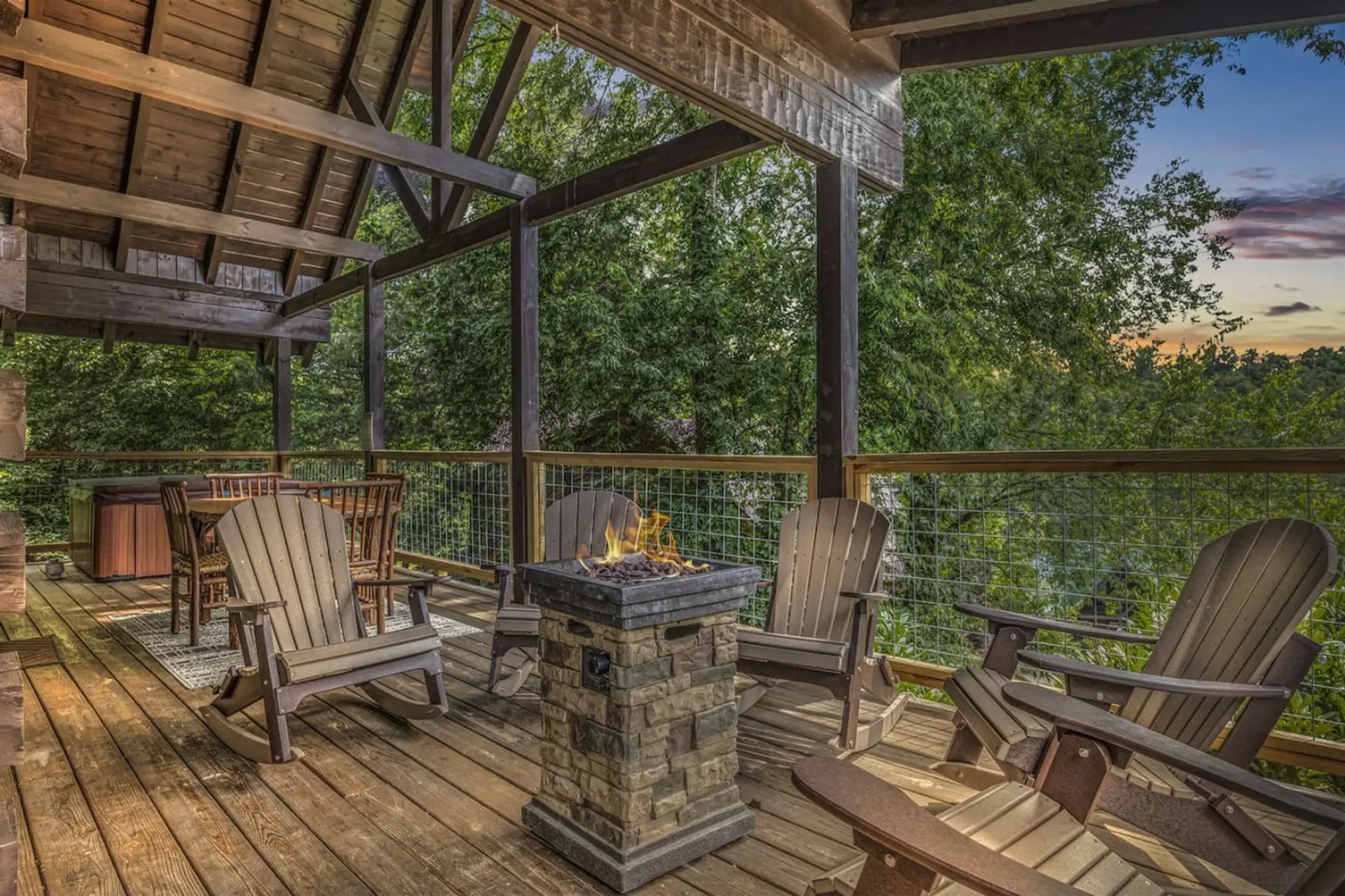 Perfect for roasting marshmallows, sharing stories, or simply soaking in the peaceful ambiance, this cozy outdoor spot invites you to unwind with ease and enjoy the beauty of the surroundings.