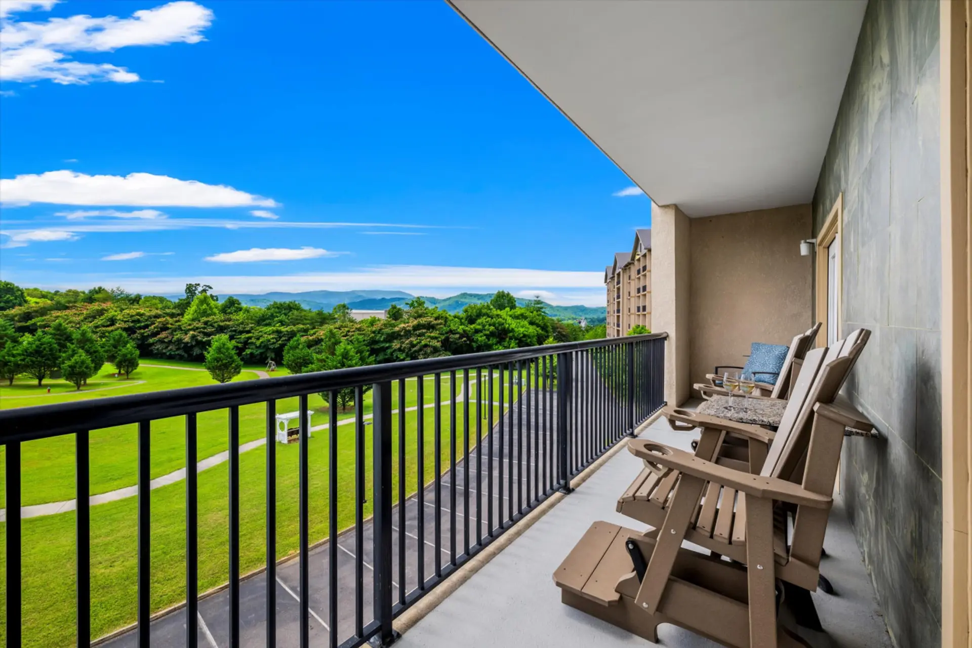 Experience a stunning view of the Smokies steps from your bedroom!