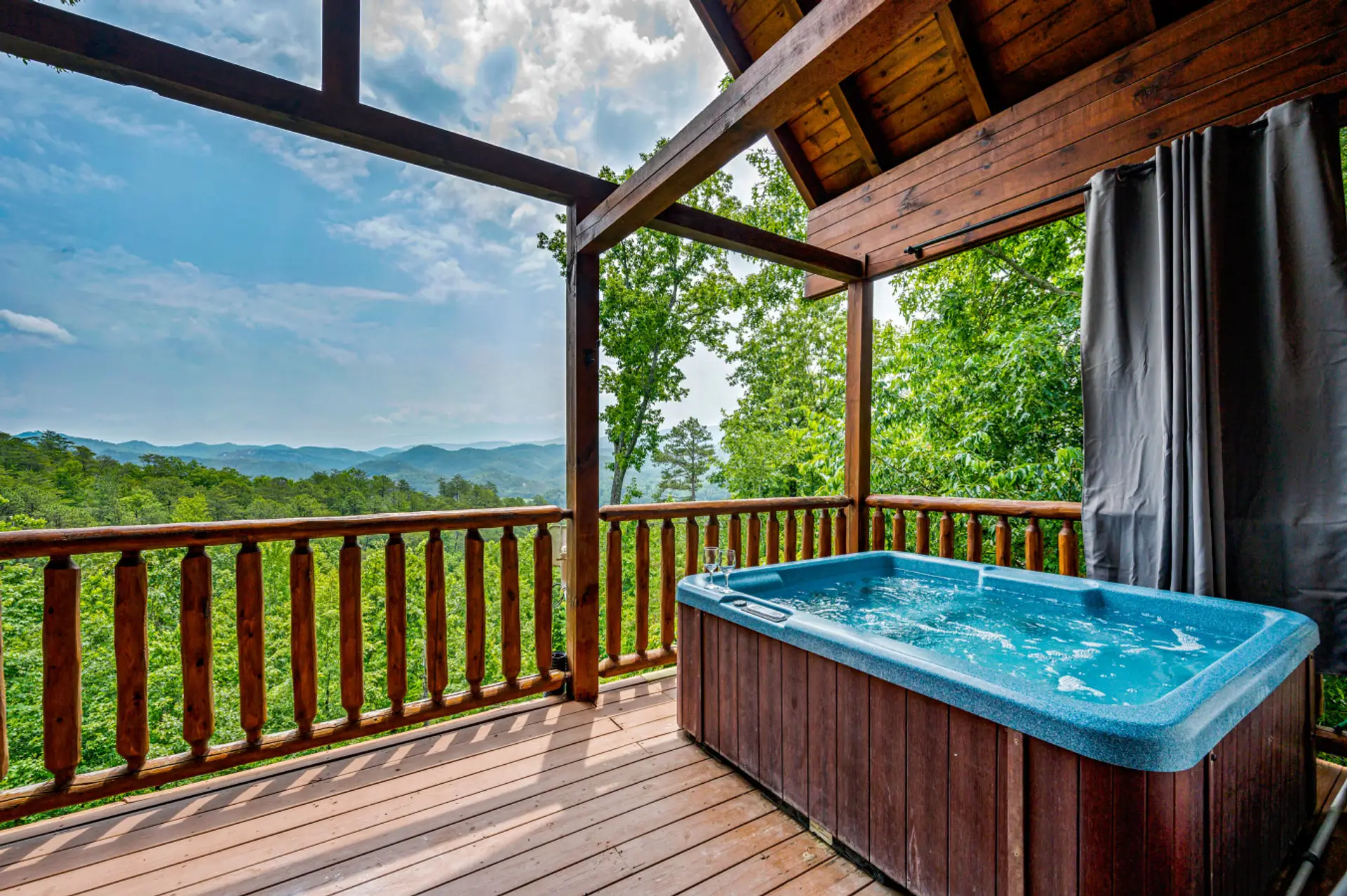 Enjoy this private hot tub with a view