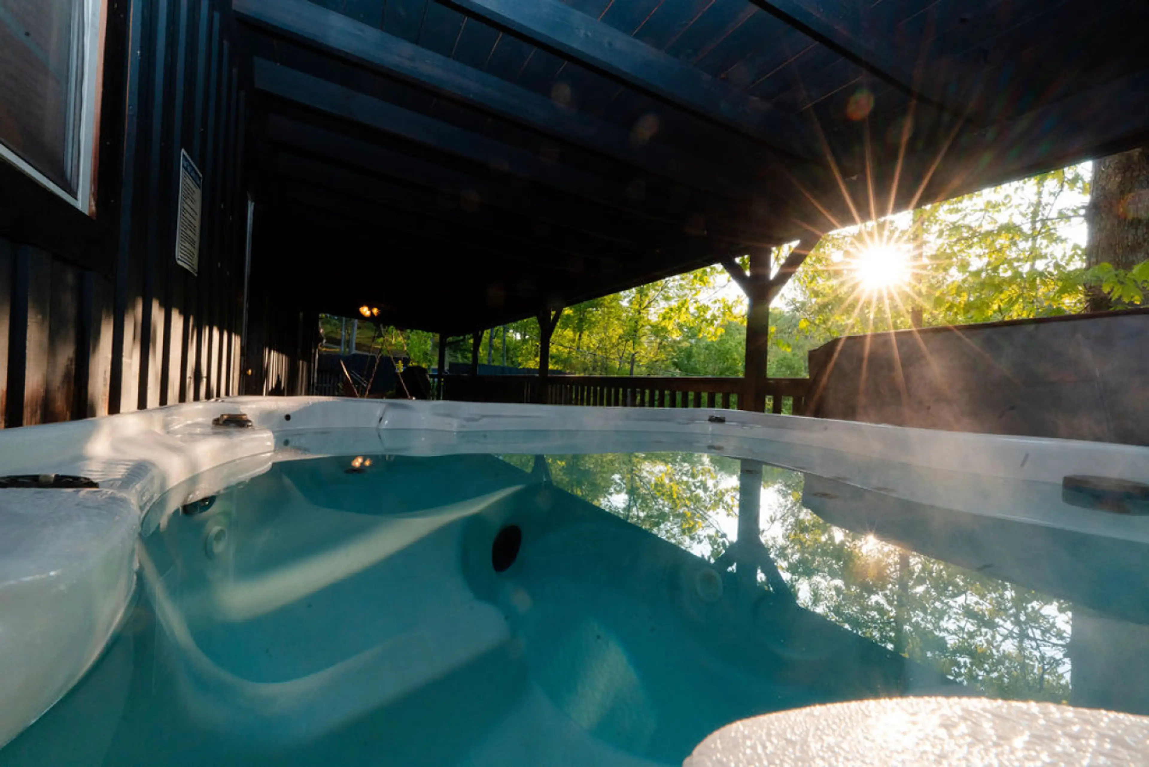Soak up the sun while soaking in the hot tub