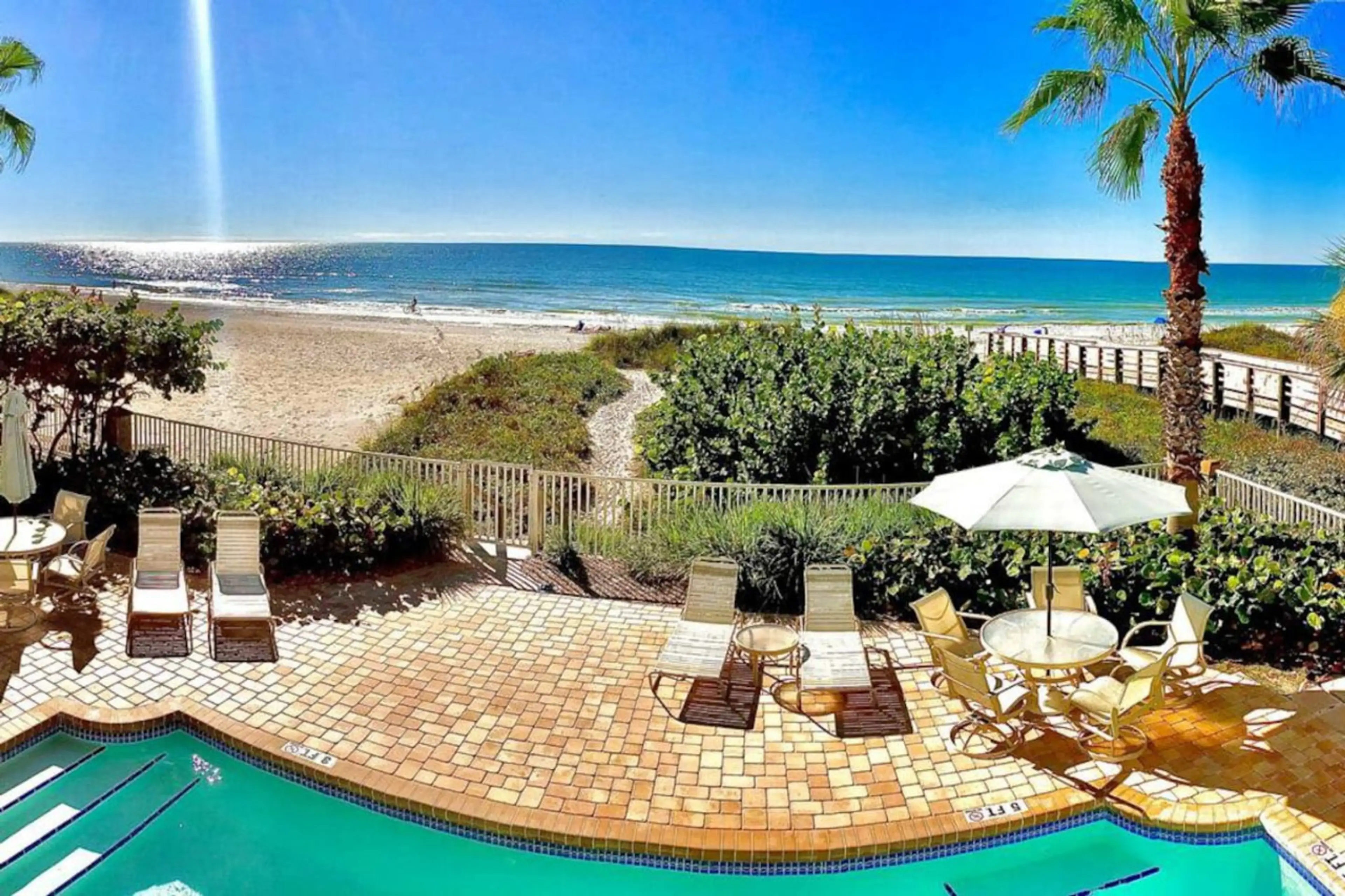 View from Balcony of Gulf and Pool
