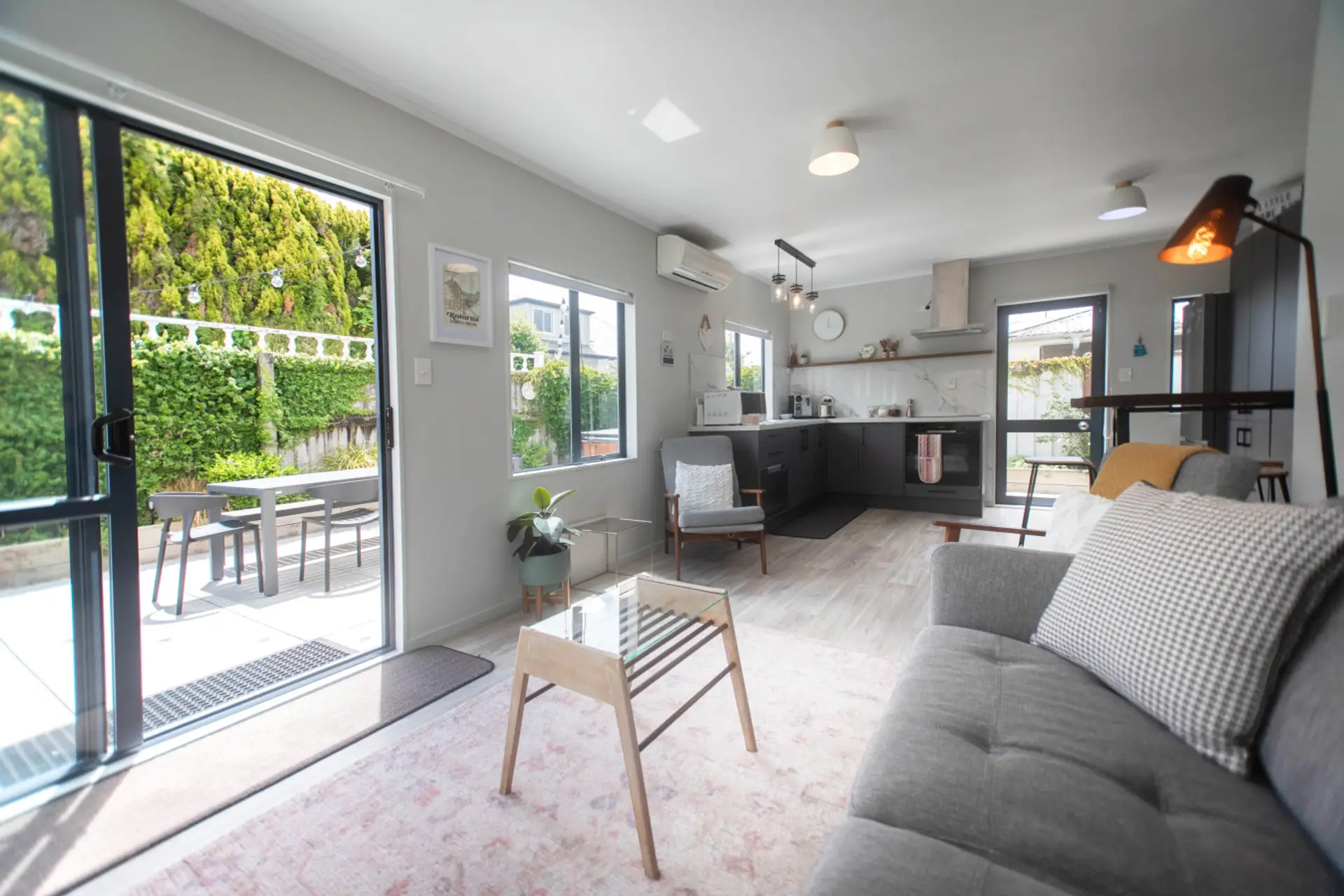 Open plan kitchen and living