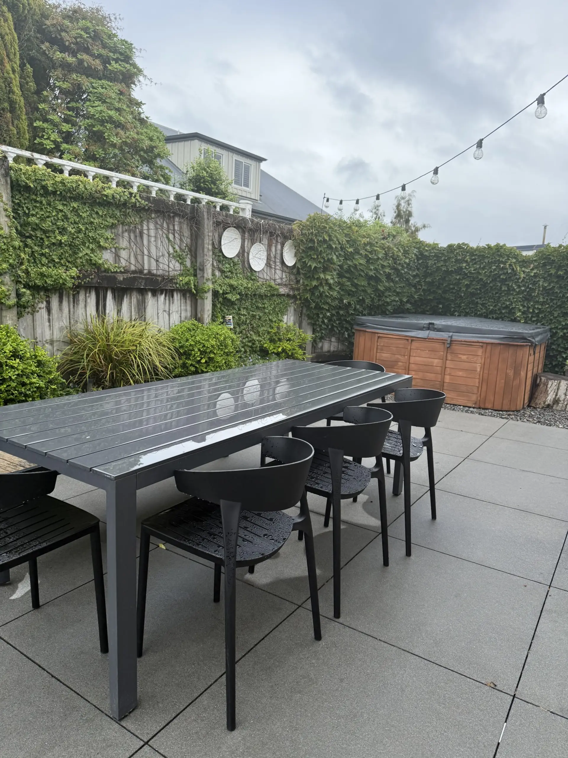Patio and hot tub