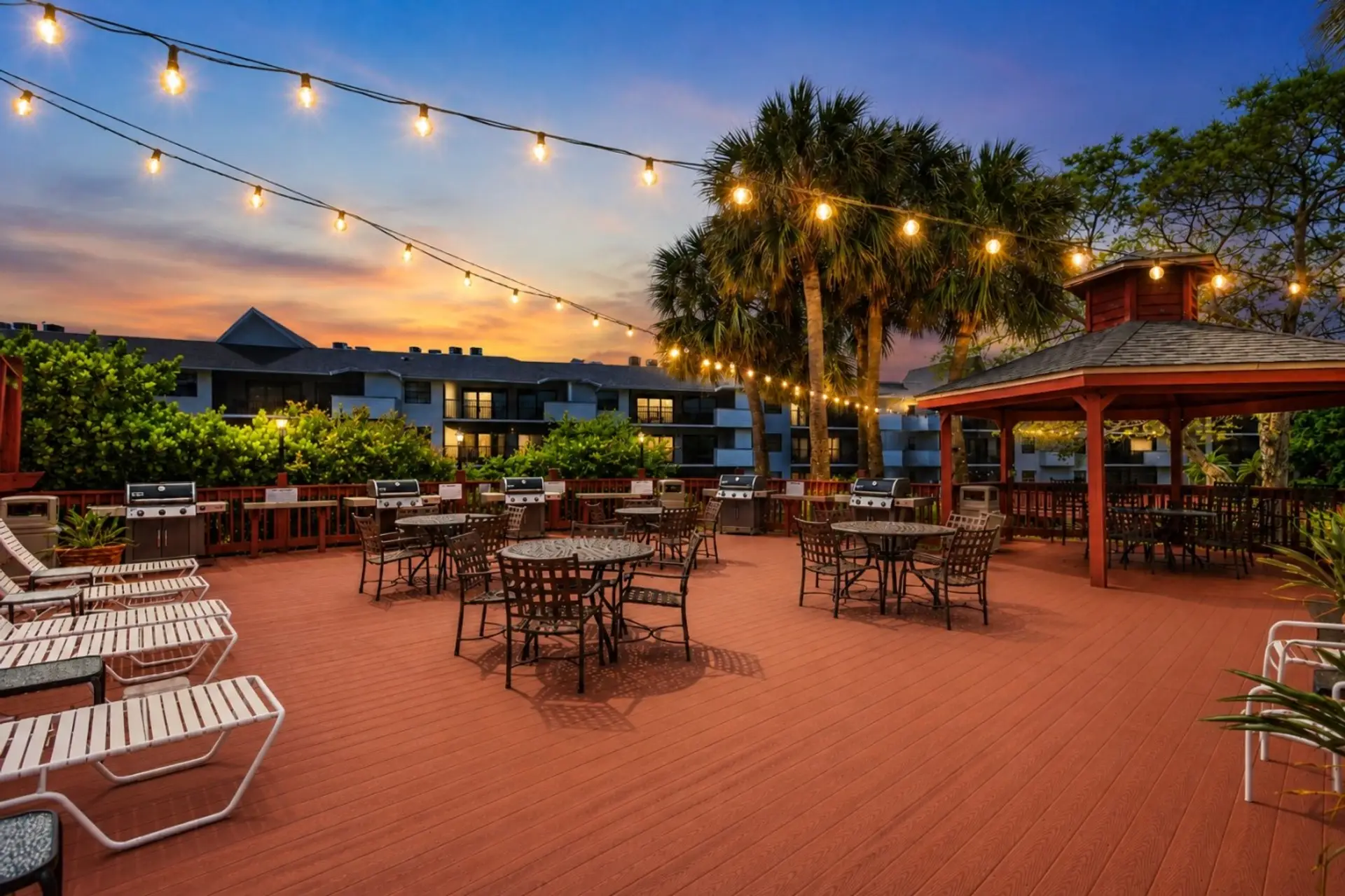 Outdoor BBQ, dining area & relaxing area is also equipped with sun loungers.