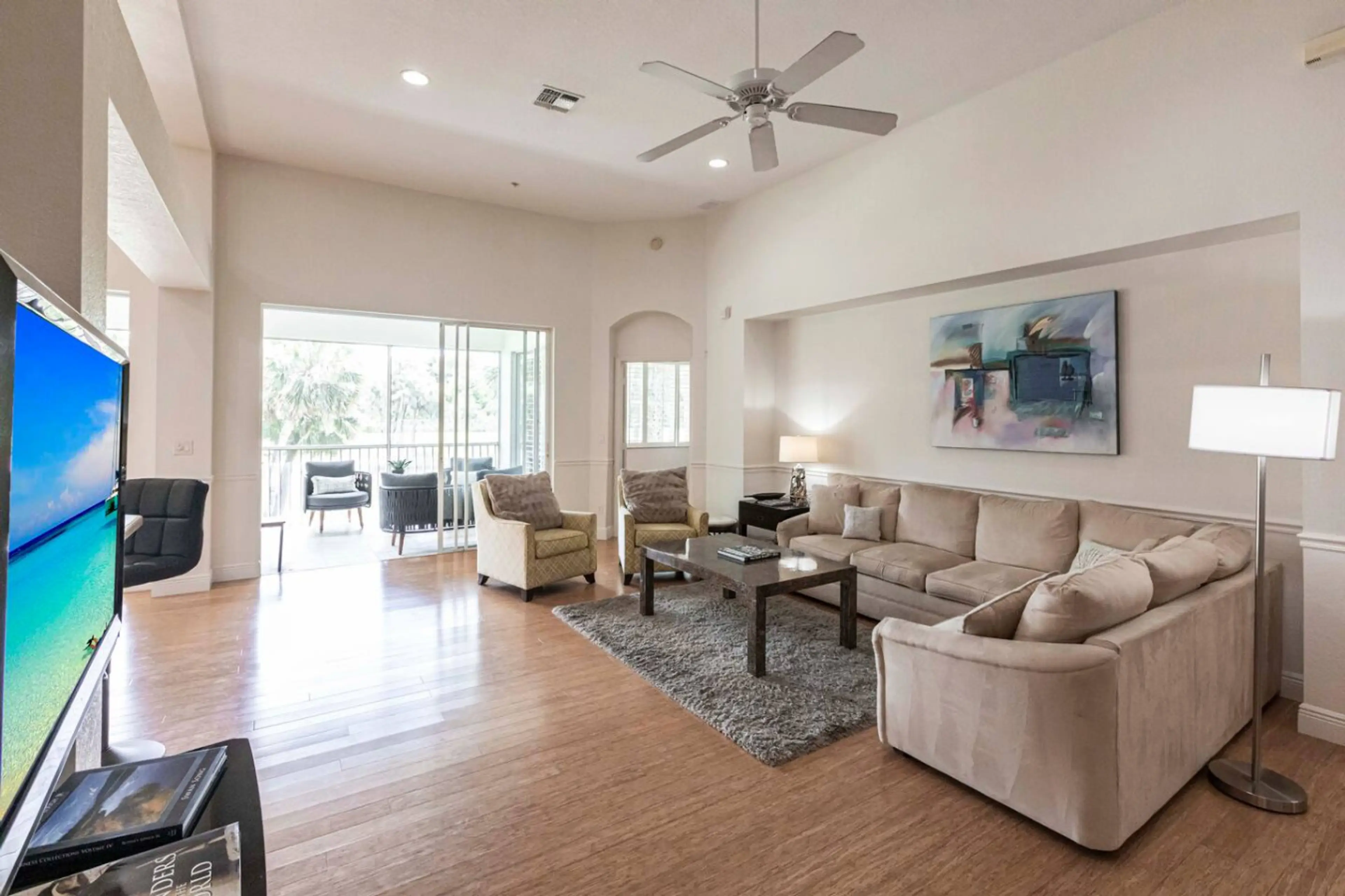 Bright Open Living Area with Cozy Sectional Seating