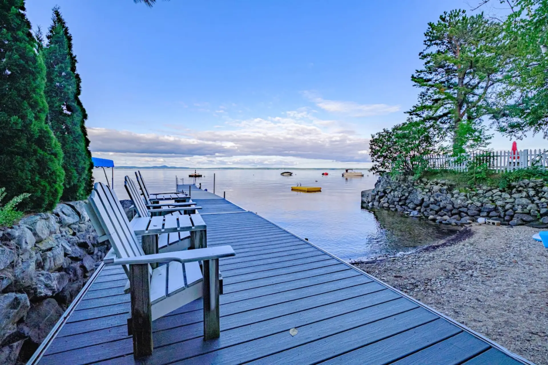 Shared beach with dock for loading and unloading