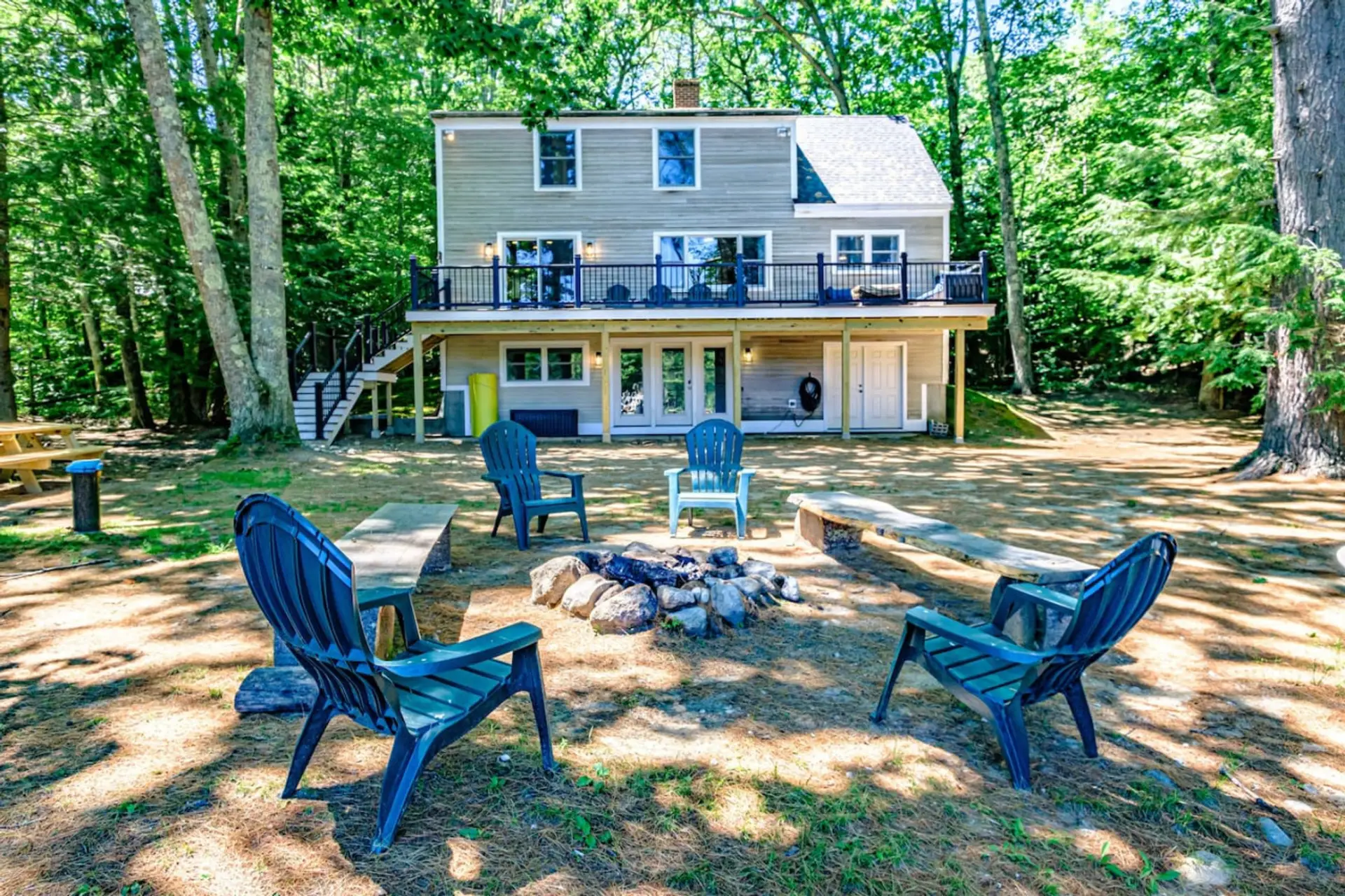 Exterior - Outdoor seating, gas grill, fire pit and private dock