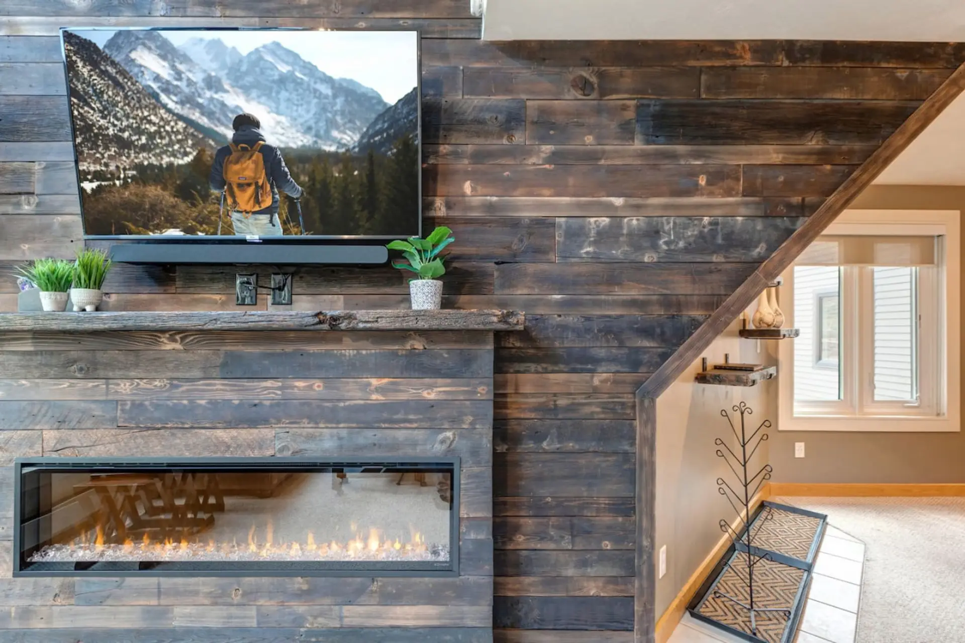 Enjoy an evening by the beautiful fireplace after a day on the slopes.