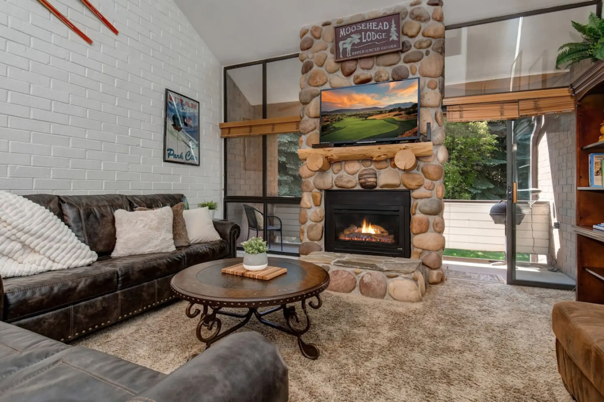 Cozy family room with gas fireplace