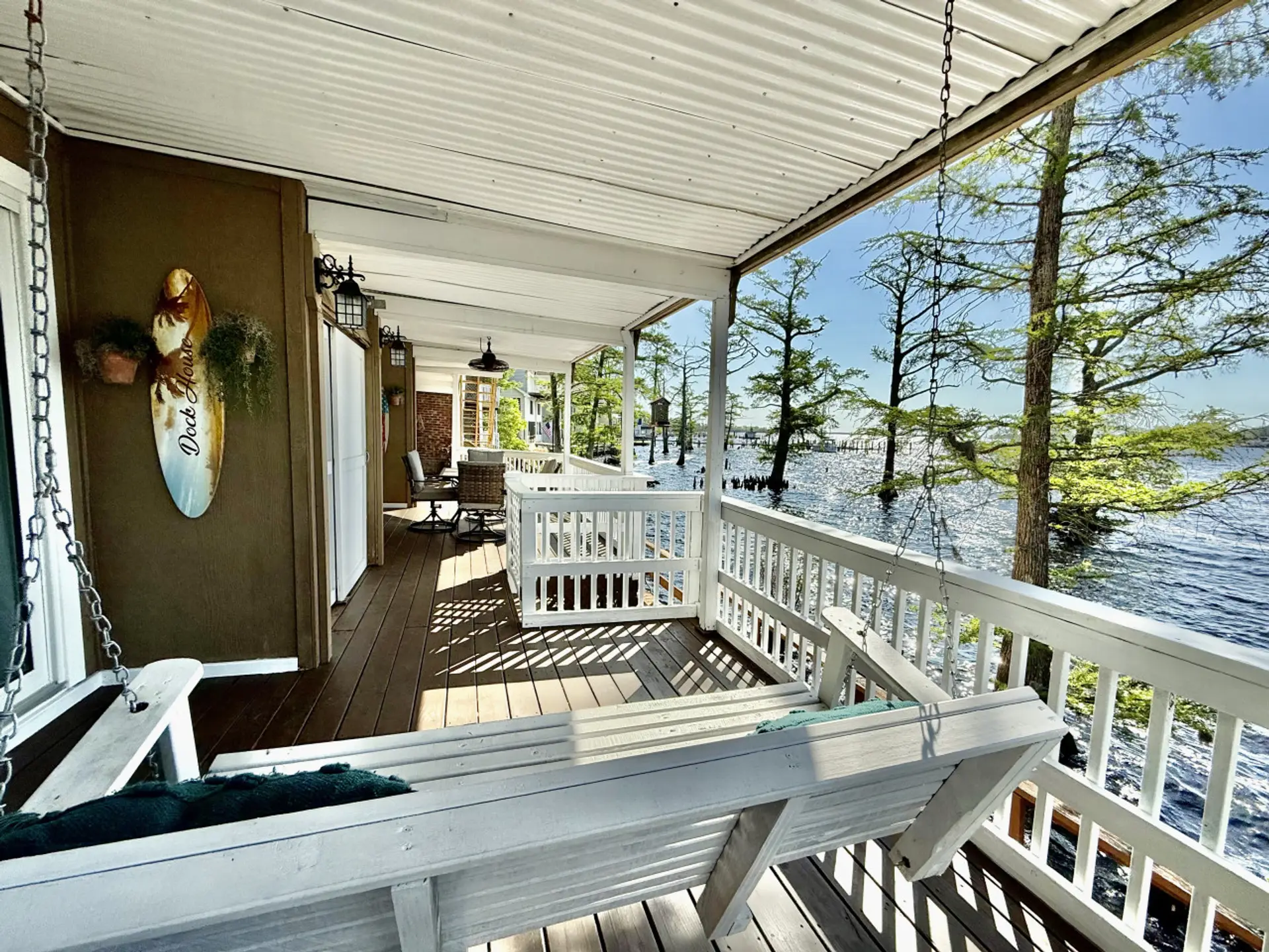 Spacious back deck, perfect for fishing or enjoying the view.
