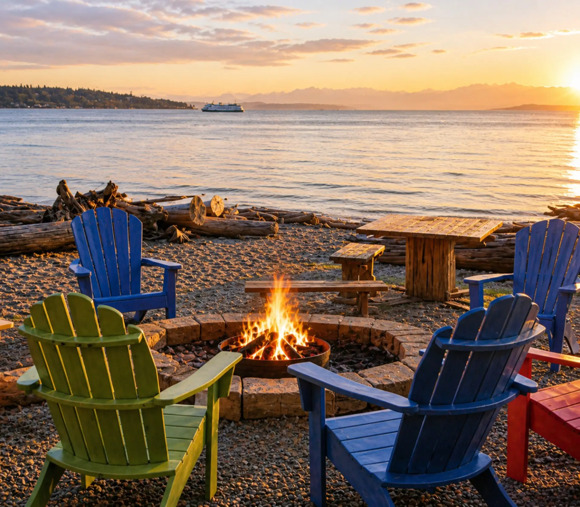 Private Beach, S'more Kit. Unlimited Firewood Provided