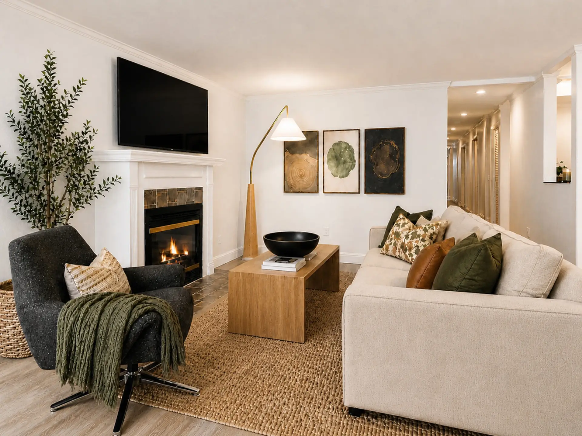 Cozy Living Room w/ Fireplace  & Smart TV
