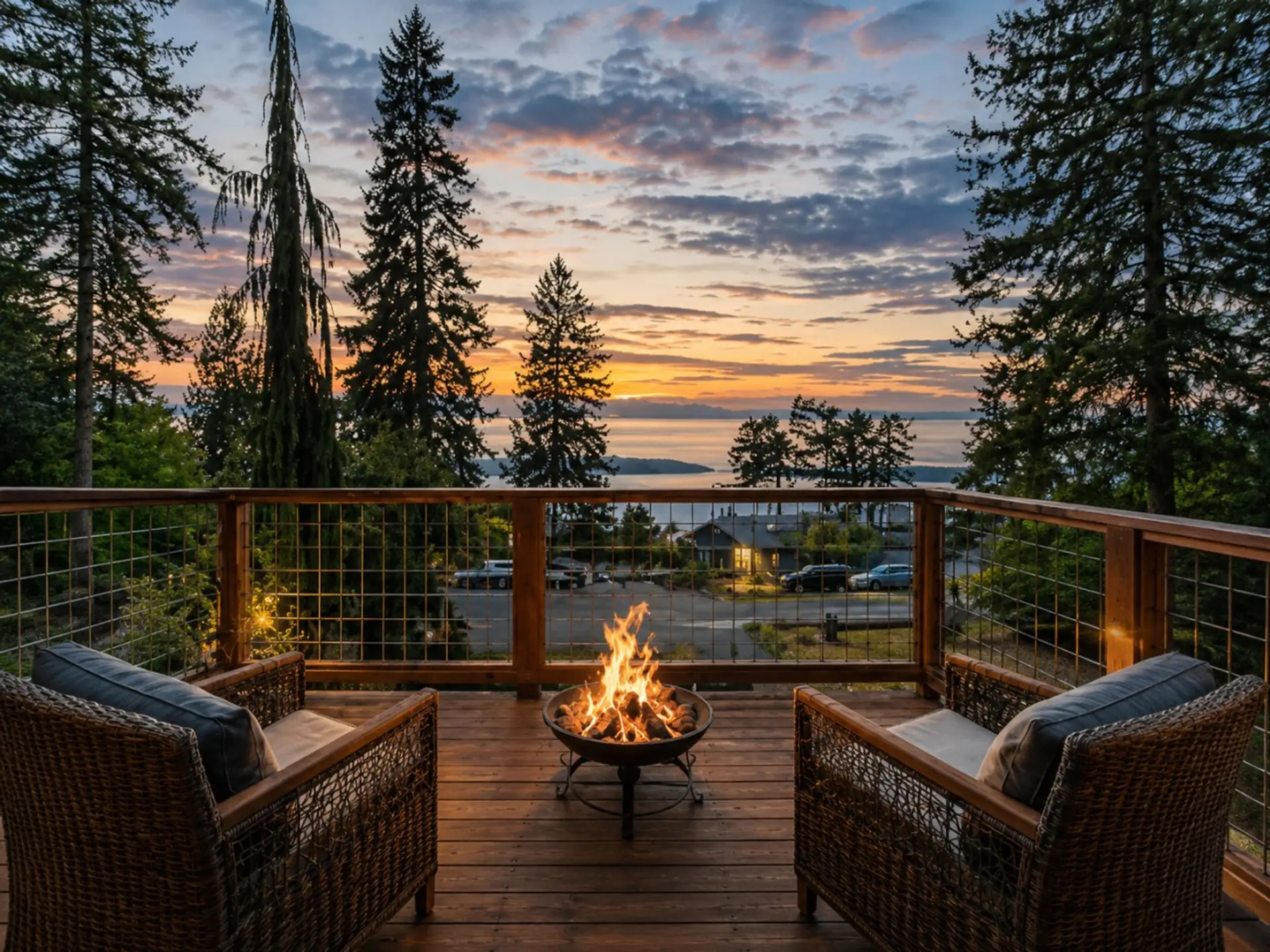 Waterfront Sunset Deck w/ Fire pit - Panoramic Views