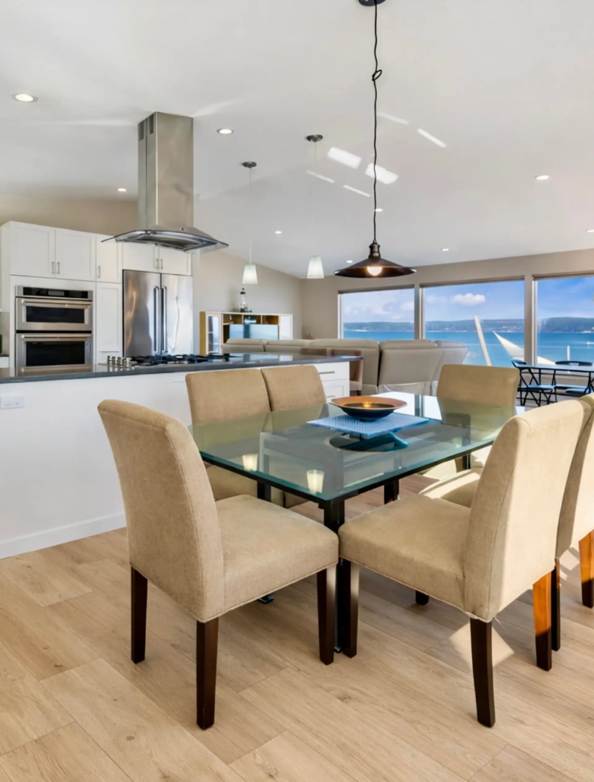 Open-Concept Dining with Water Views