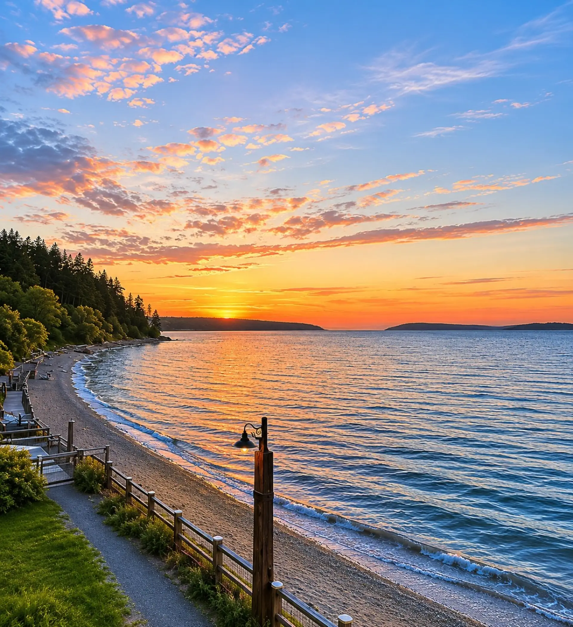 Waterfront Paradise: Bask in vibrant sunsets and serene waves right at your doorstep!