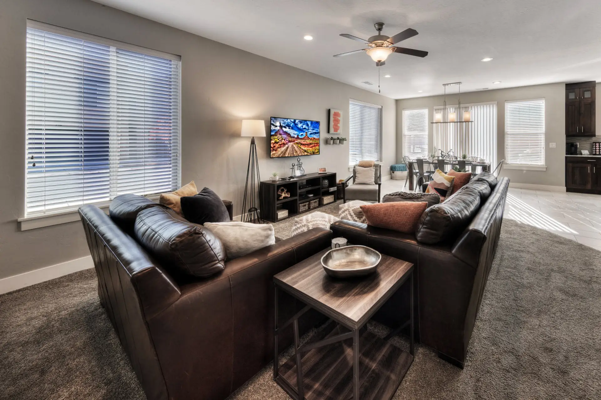 Designed for winding down after a full day outdoors—this comfortable living room is a great place to kick back with a movie, a game, and enjoy the company of your family and friends.
