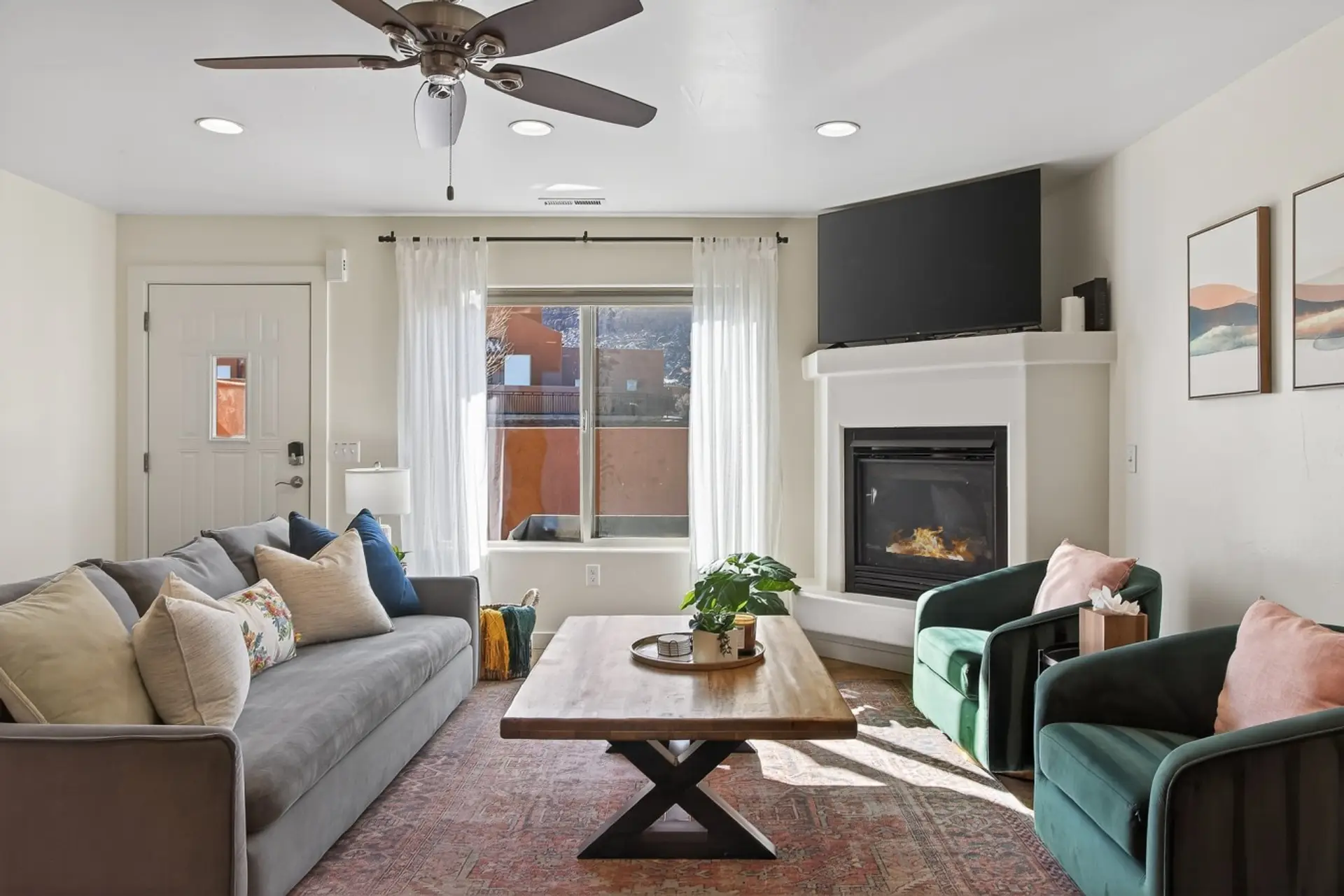 Gather with family and friends in the spacious living area designed for comfort after a day of Moab adventures.
