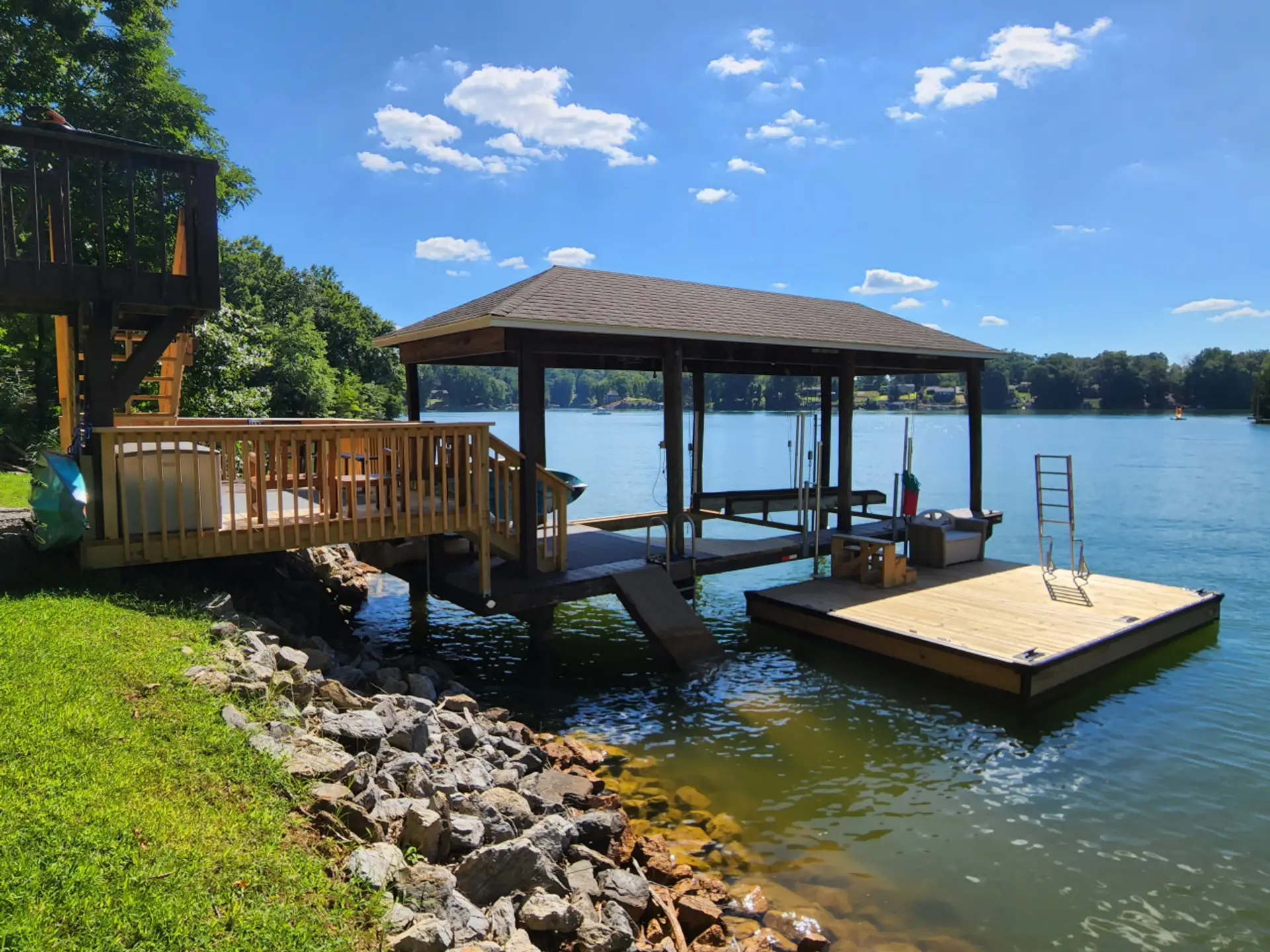 Enjoy serene water views with our conveniently located dock.
