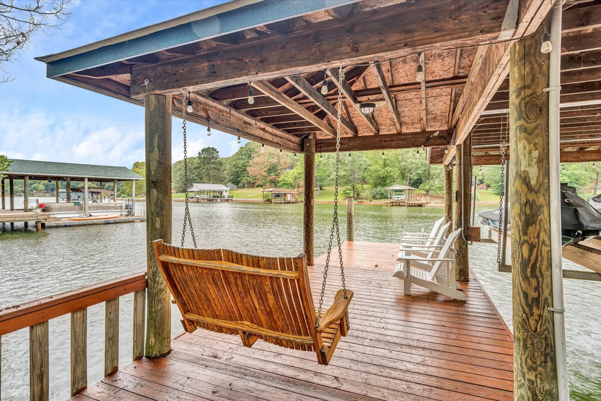 Private dock perfect for relaxing by the lake.