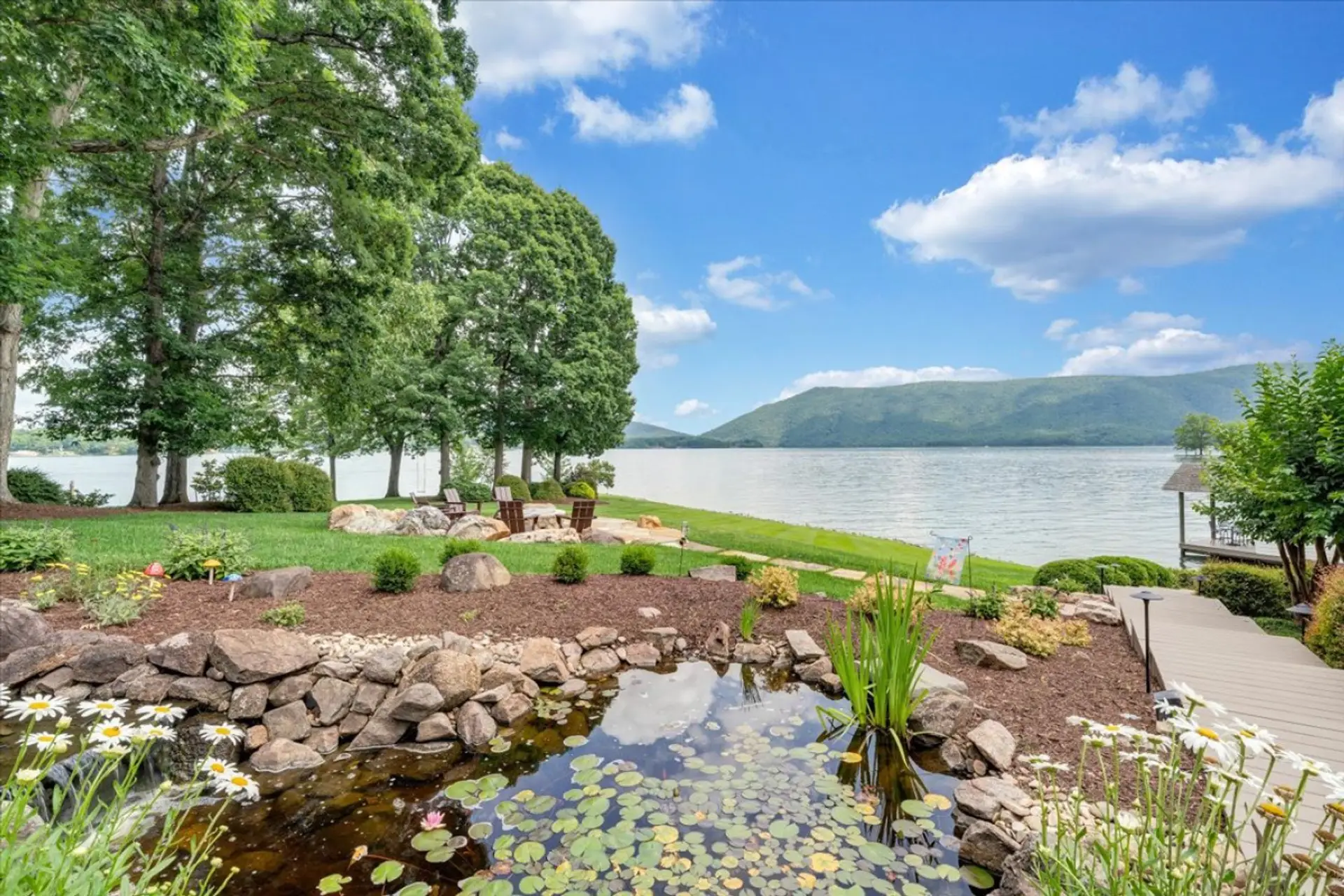 Beautifully landscaped yard and easy access to the lake.