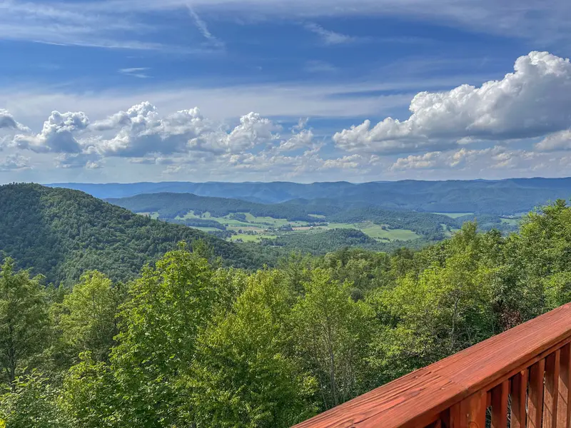 Long-range Blue Ridge views looking out from the Cloud 9 deck
