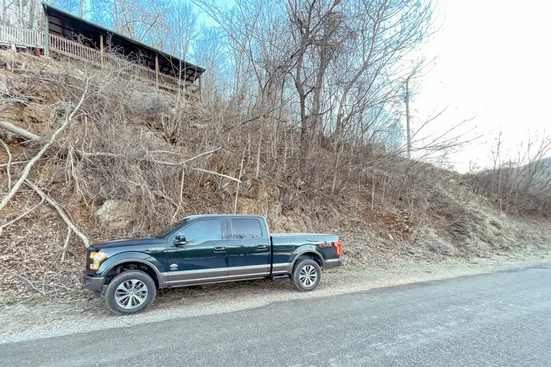 Winter access road, 4WD recommended in snow
