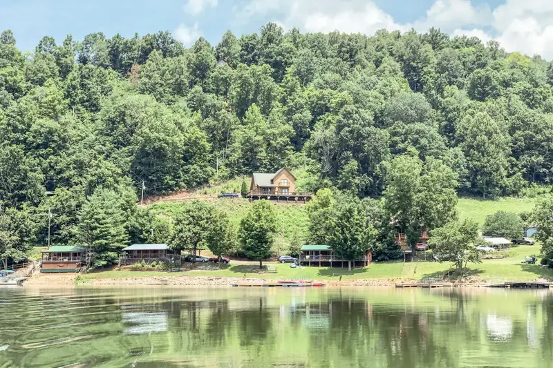 Watauga Lake and community dock near Eagles Peak