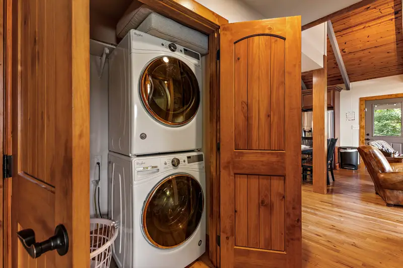 Stacked washer and dryer on the main level