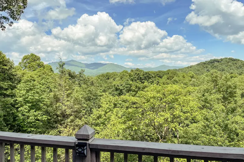 Summer view of the Blue Ridge Mountains from the deck