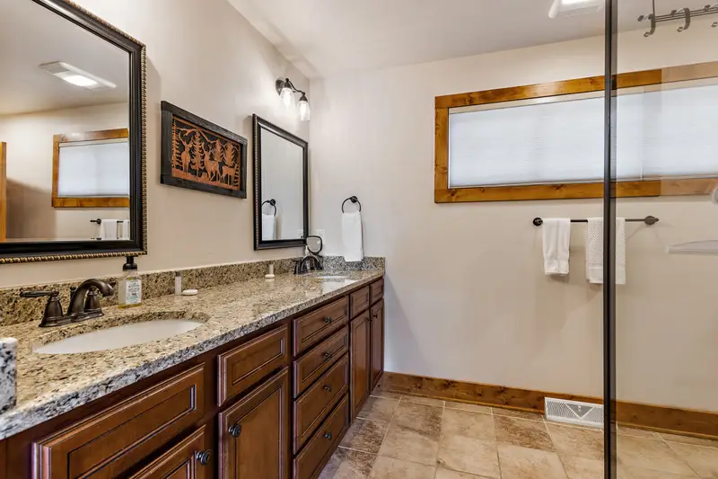 Primary bathroom with double vanities