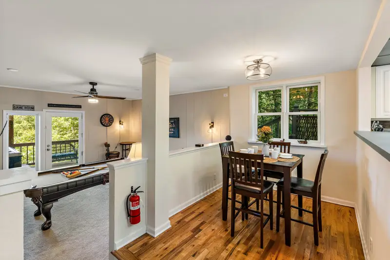 Lower-level dining and gathering space