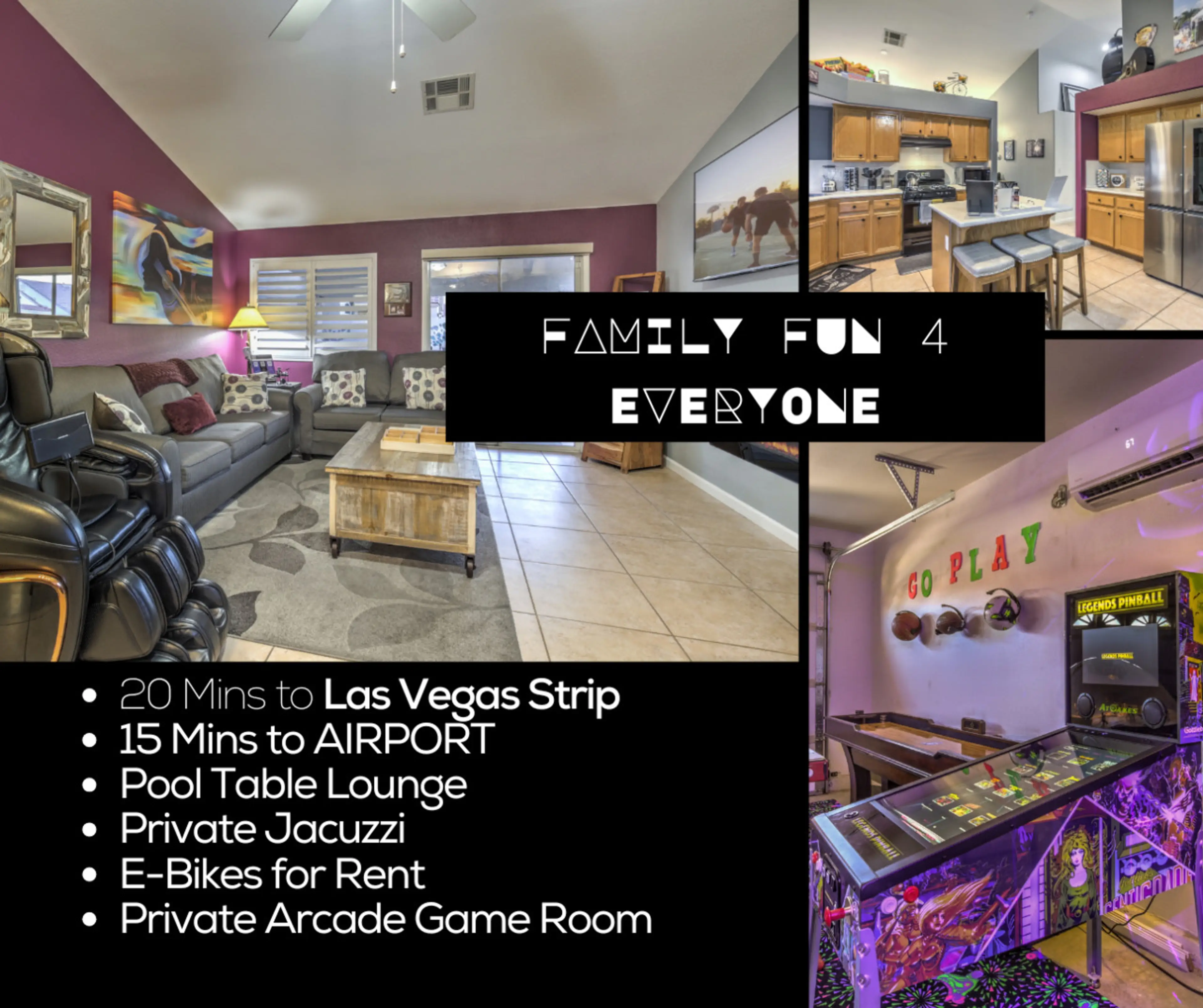 Family Fun, Arcade, Billiards, Bikes