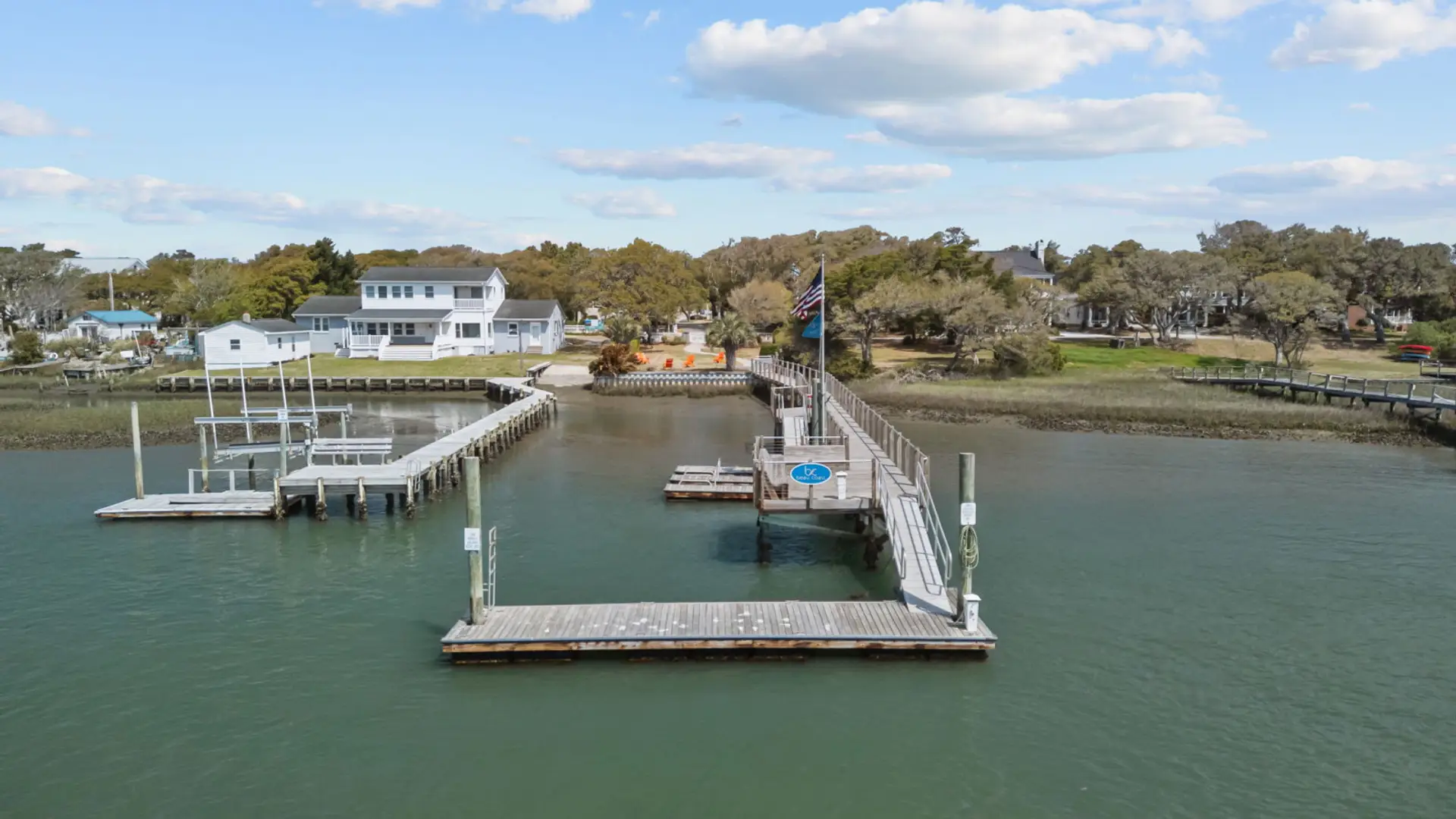 Serene soundfront property with community pier.