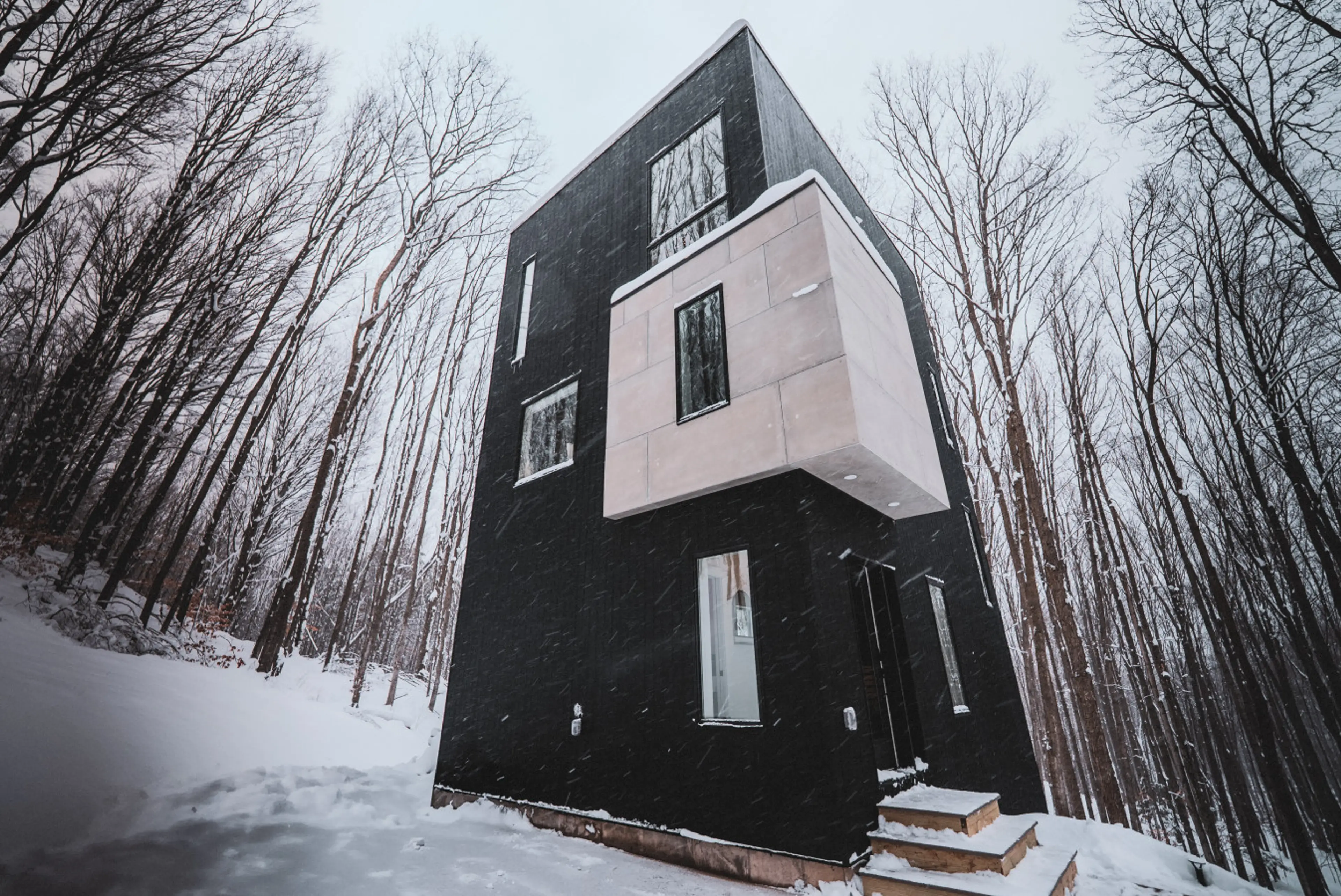 the tower during winter.