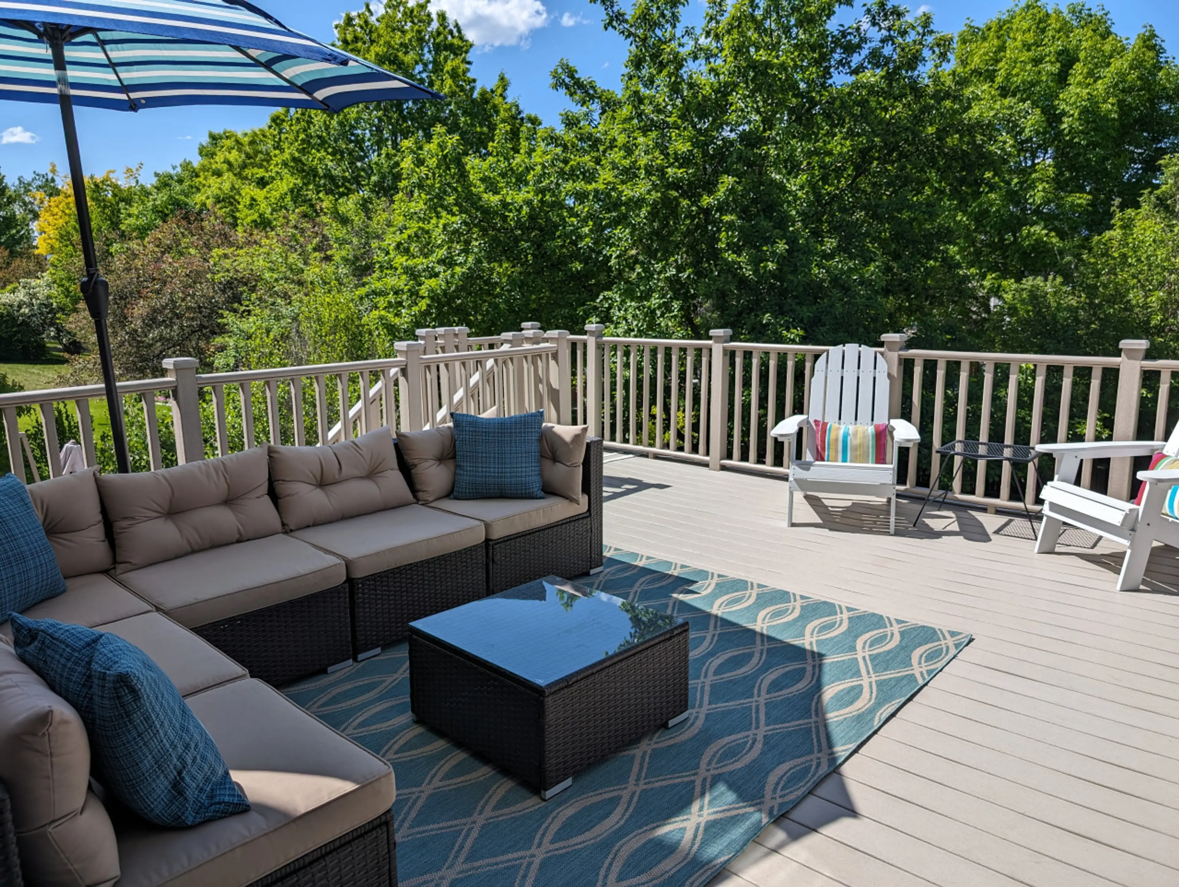 The deck is the perfect place to hang out during the summer