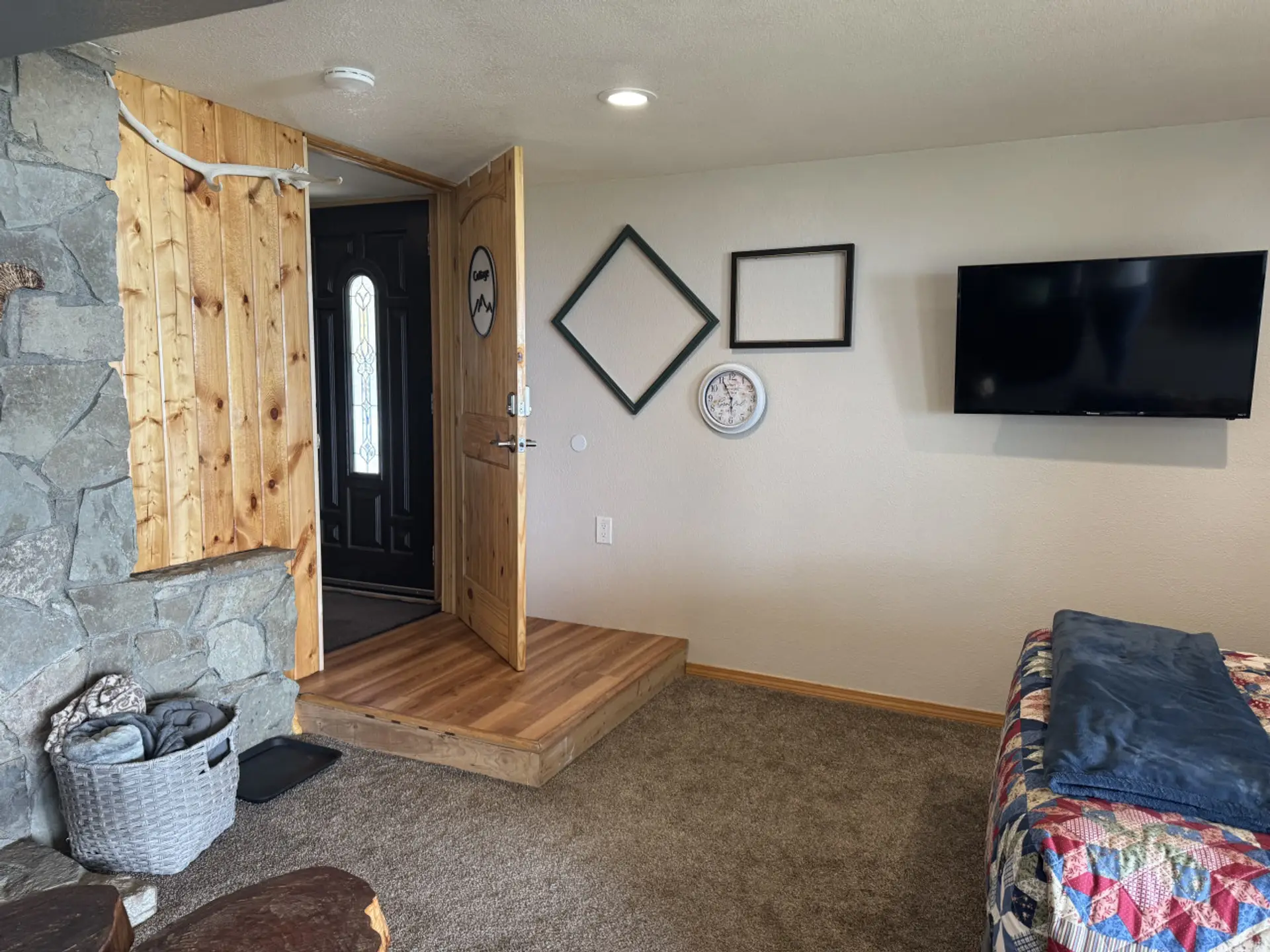 Looking back at the Cottage entry door from the loveseat perspective