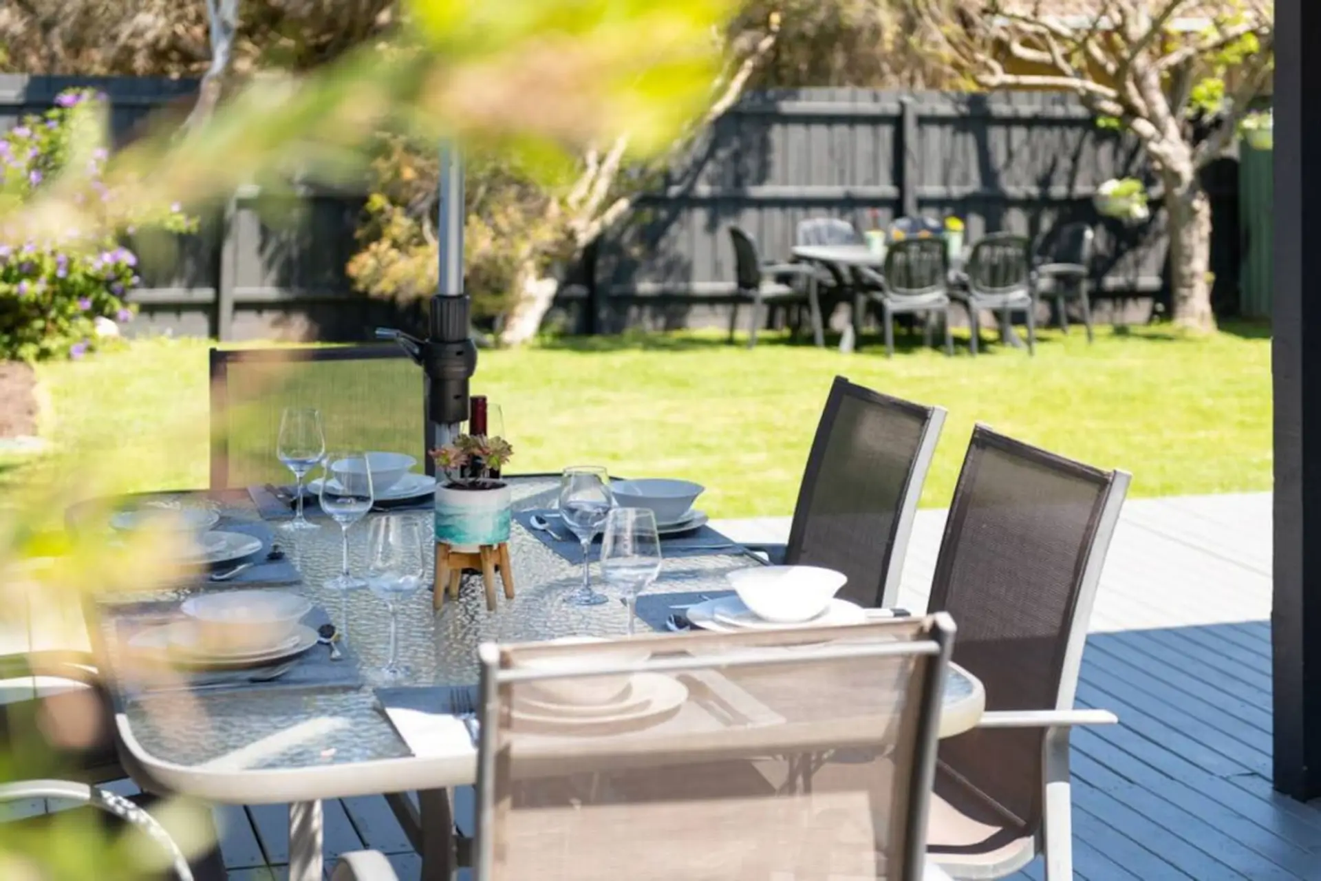 Enjoy the outdoor dining experience. BBQ provided.