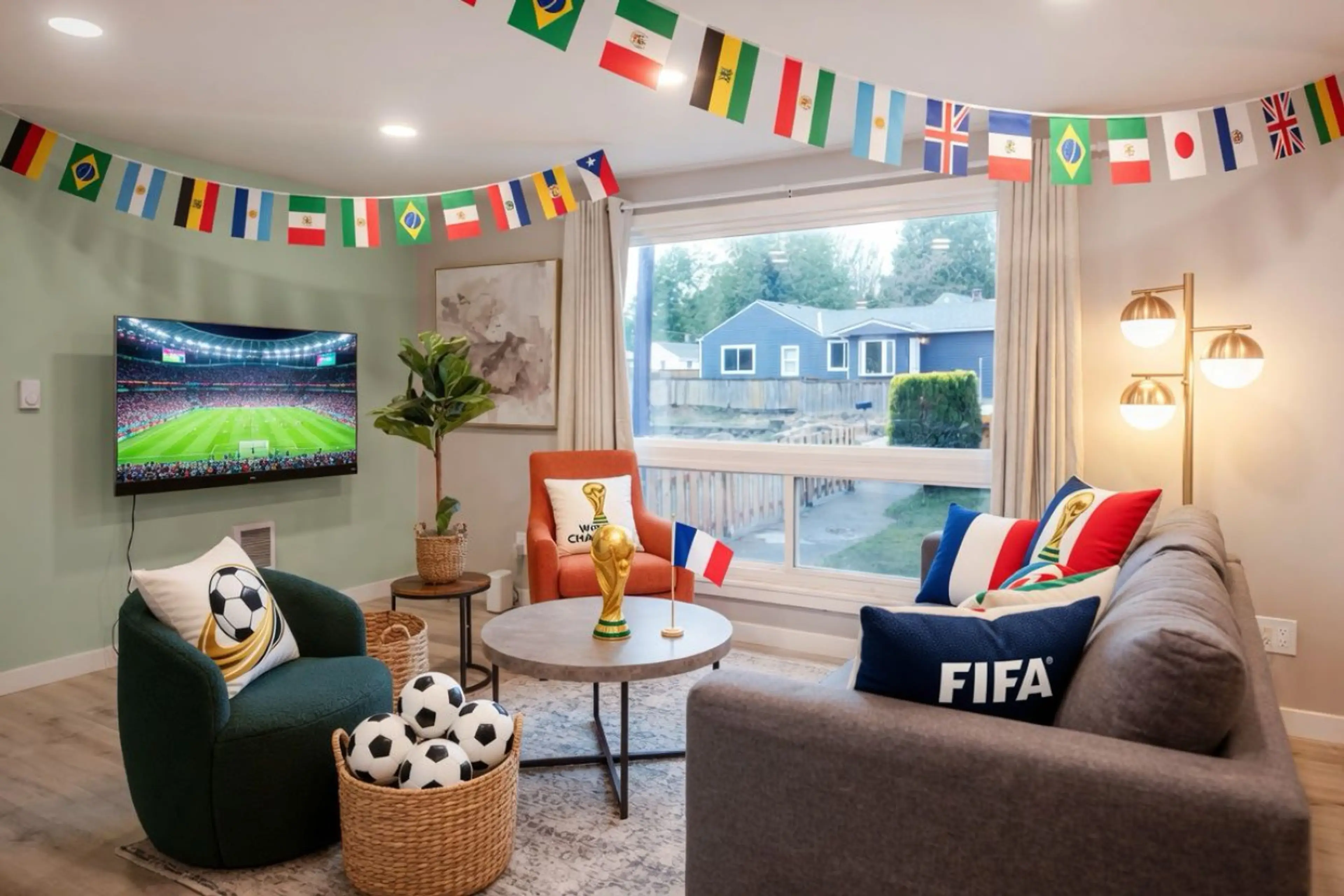 FIFA-themed staging available upon request.